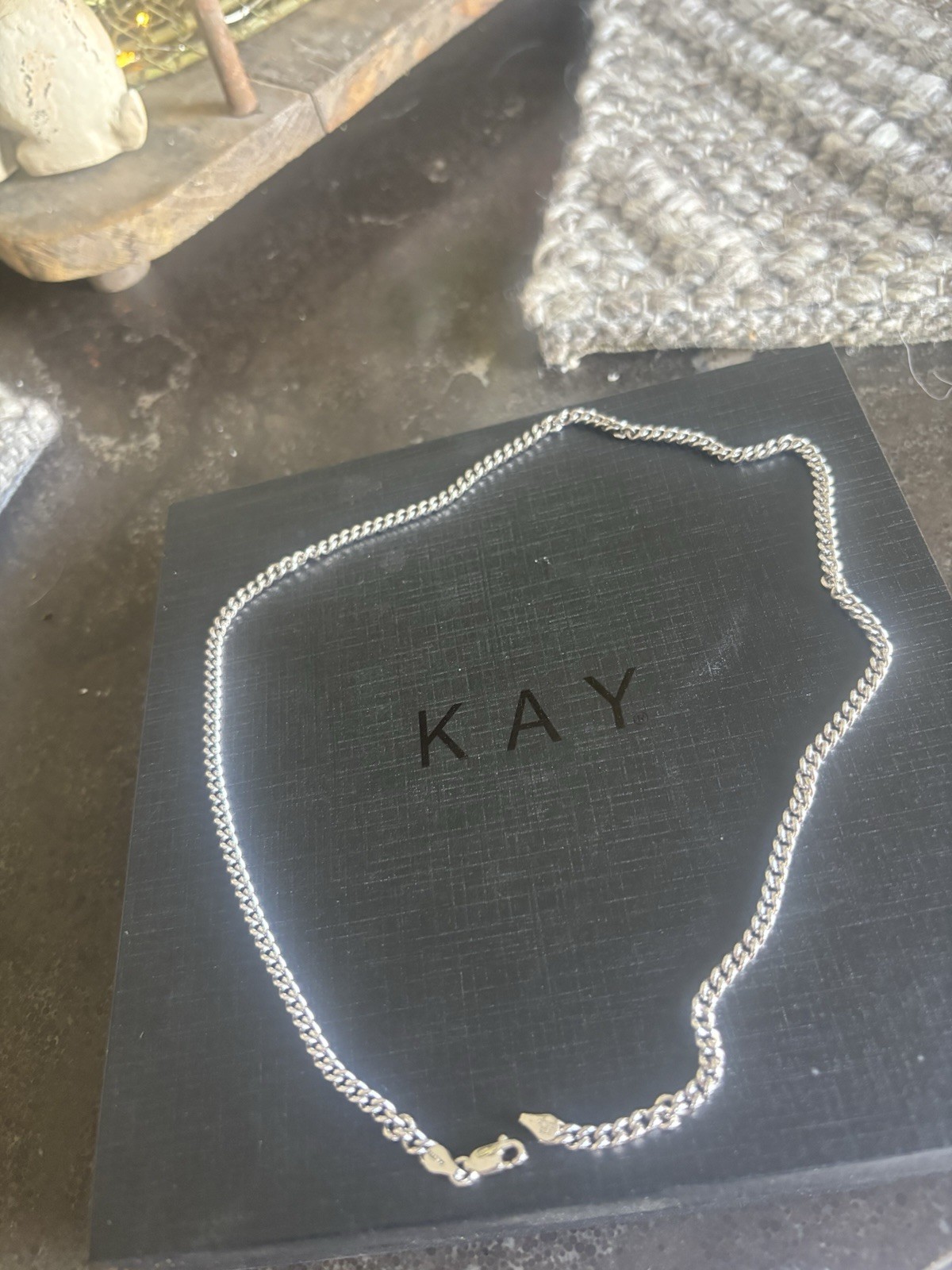 Kay Jewelers 3.7mm Round Curb Chain Necklace Solid Sterling Silver 20 Inch