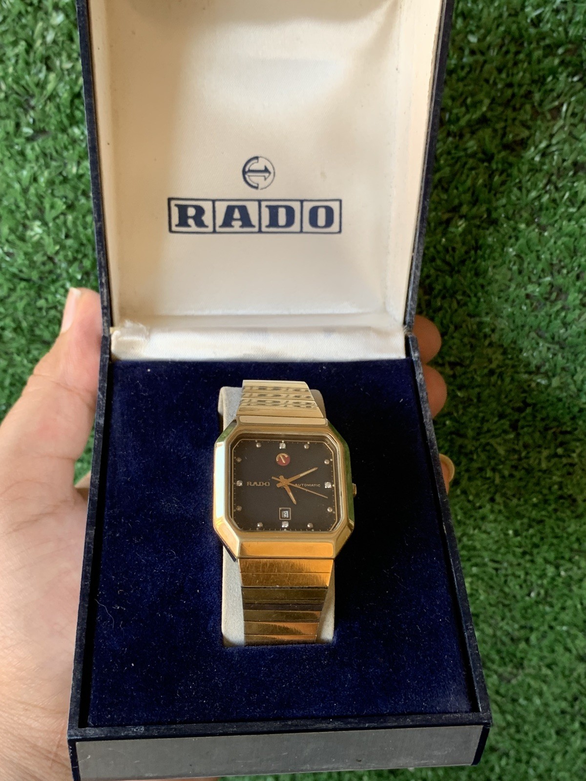 Vintage Rado Automatic Gold-Tone Watch 32mm x 35mm Classic Rectangular Original