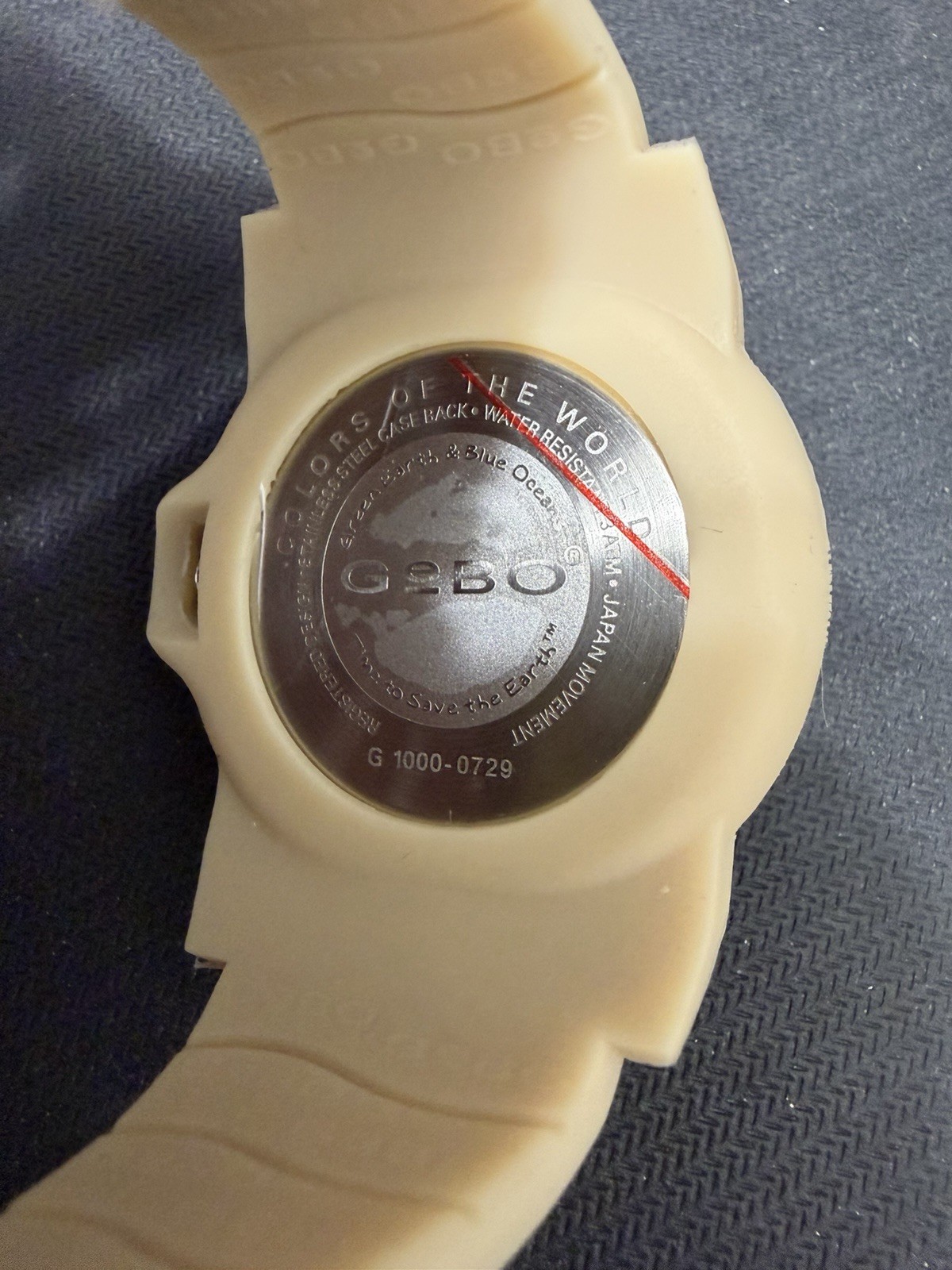 GEBO Time To Save The Earth Watch – Beige / Tan Diver – Old Stock