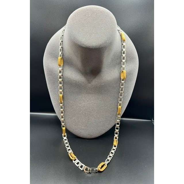 Vintage 1960s Two Tone Chunky Link Multi-Wear Belt & Opera Chain Necklace 54g