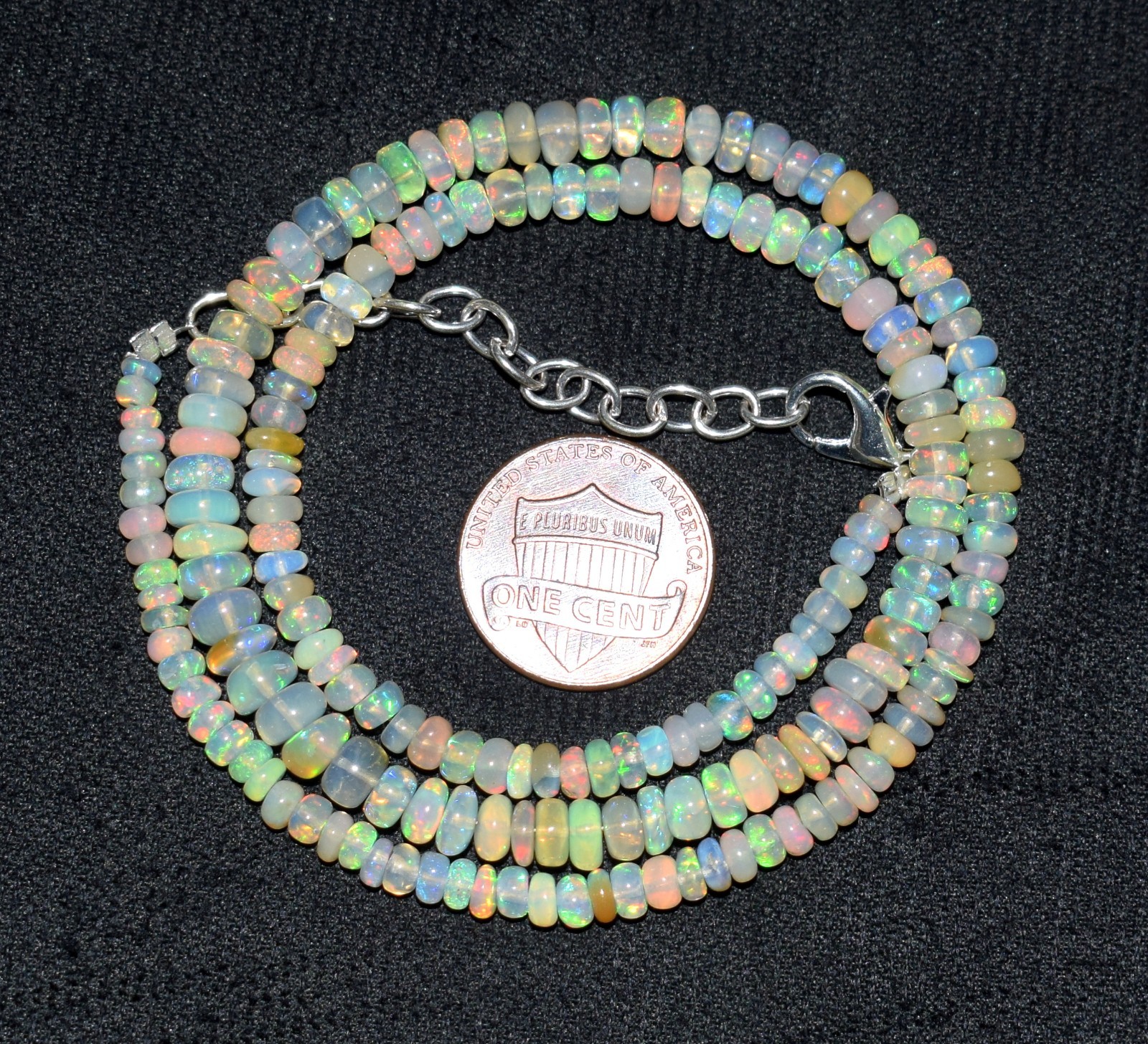Ethiopian Welo Fire Opal Necklace 16″Natural Smooth Beads Gemstone Jewelry AF196