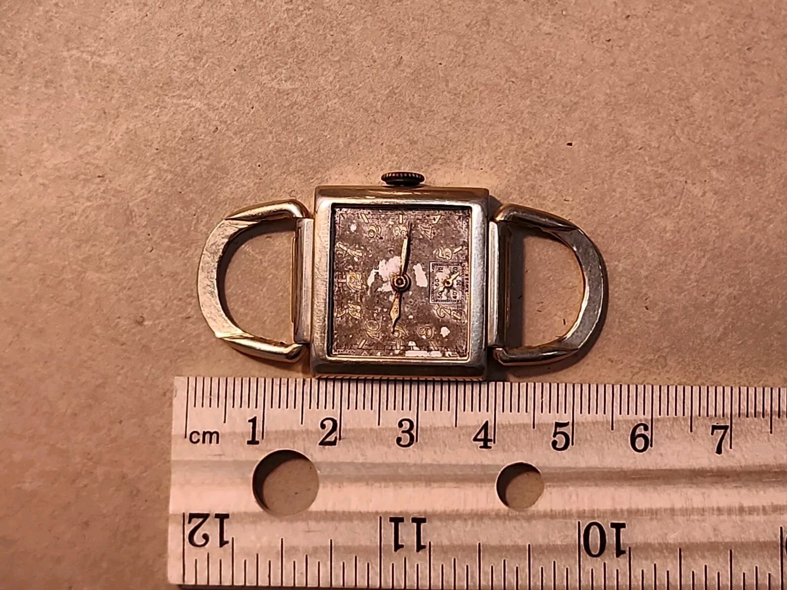 1940’s Longines 10L 10K Yellow GF Hinged Lug Driver’s Watch For Parts/Repairs