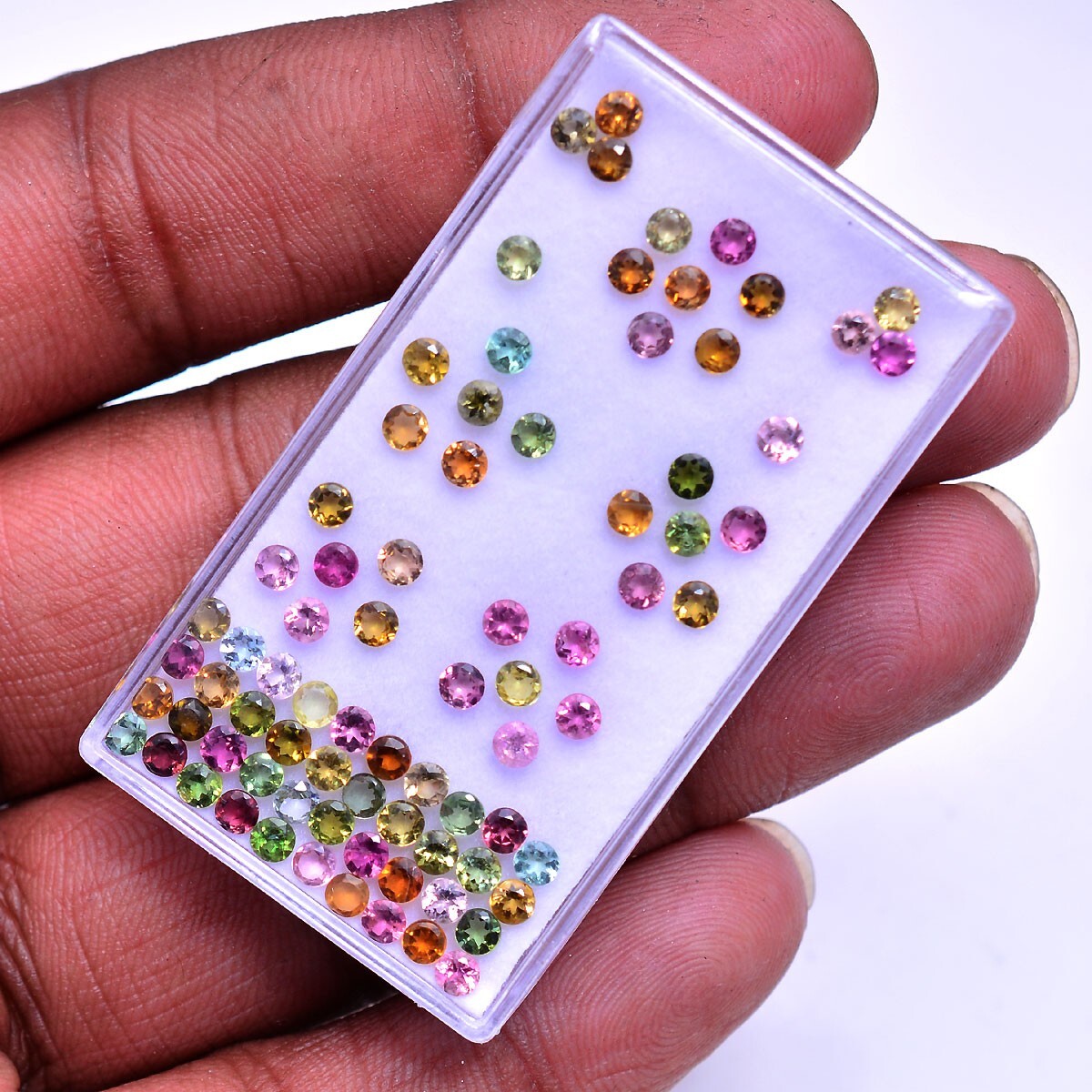 VVS 78 Pcs Natural Tourmaline 2.70mm Round Cut Dazzling Untreated Gemstones Lot