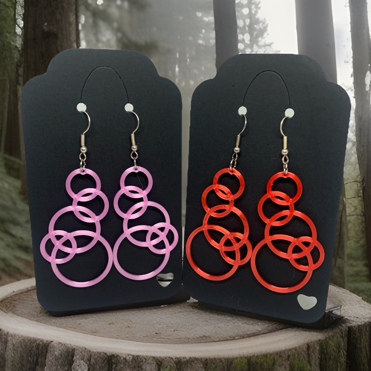 Pair of 3D Printed Statement Earrings – Bold, Lightweight & Colorful Jewelry
