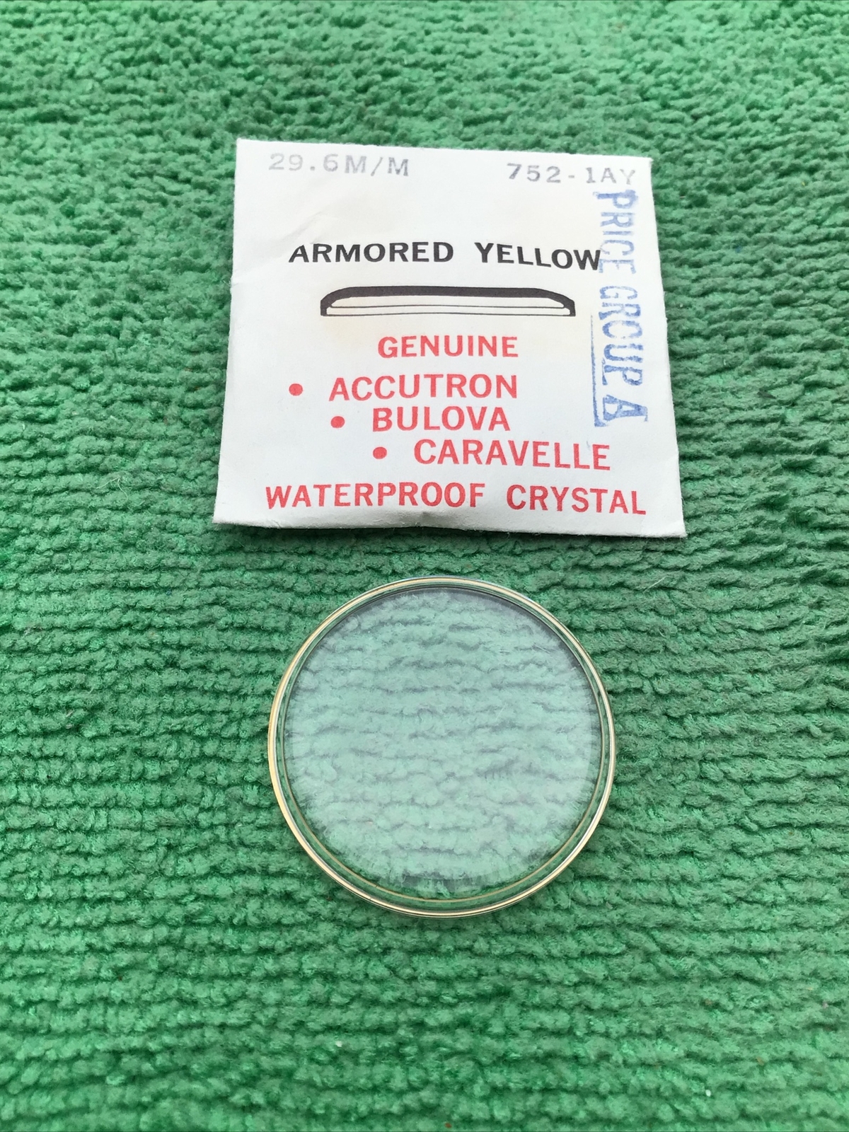 Genuine Bulova Accutron Part # 752-1AY, 29.6 mm Watch Crystal