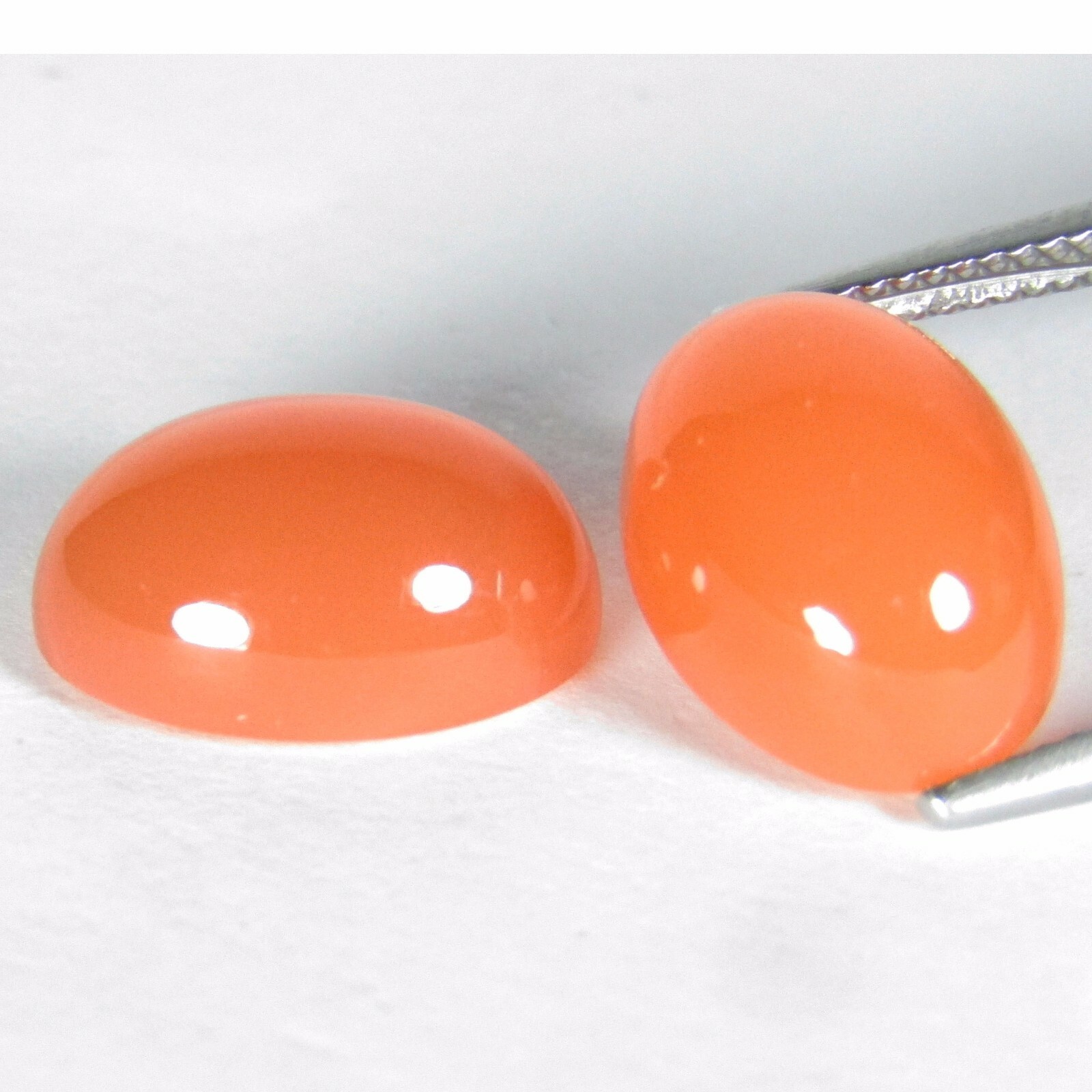 13.45Cts Genuine 100% Natural Calibrated 14x10mm Orange Moonstone Cabochon Pair