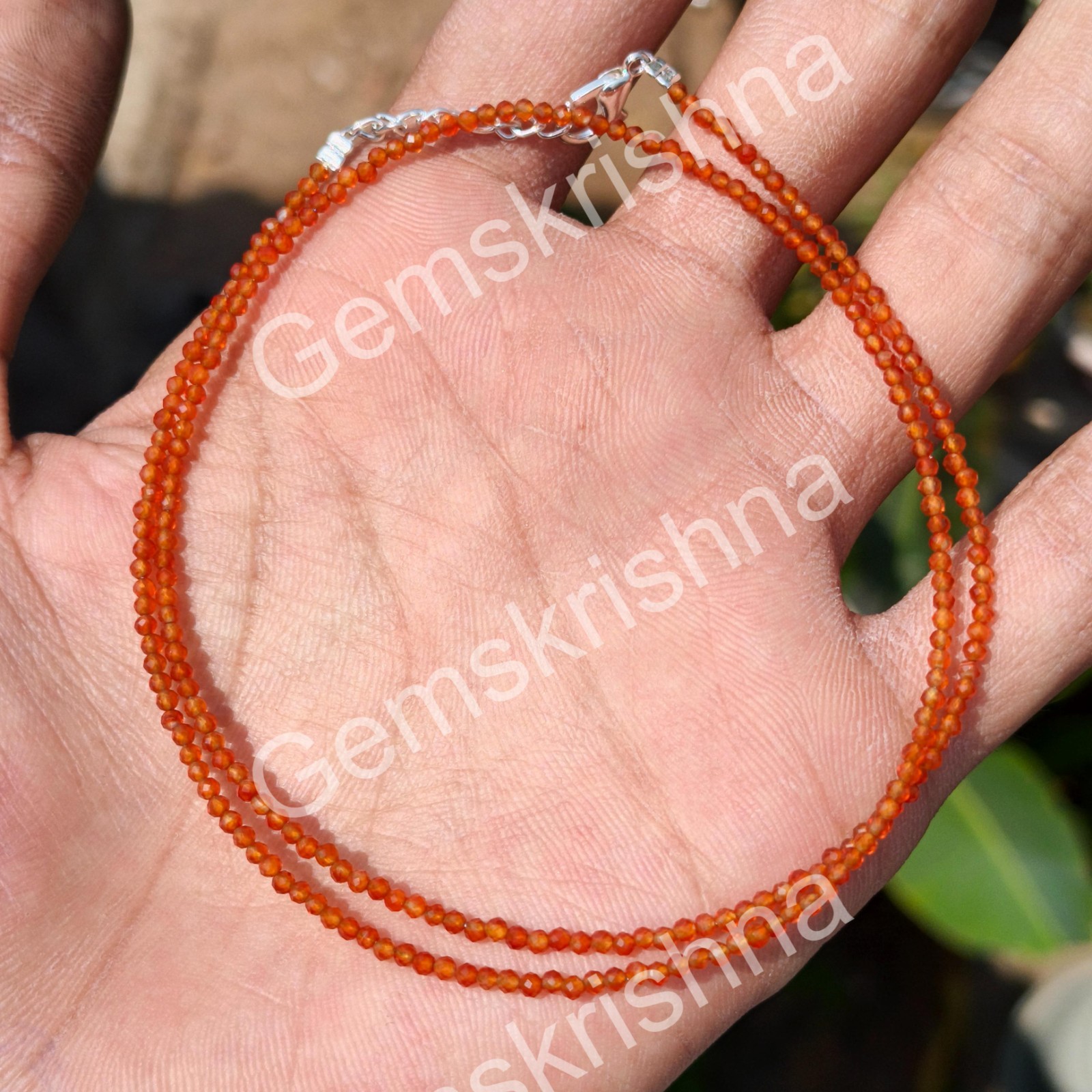Orange Carnelian 3mm Faceted Beads, Natural Gemstone Round Beads, Jewelry Makin