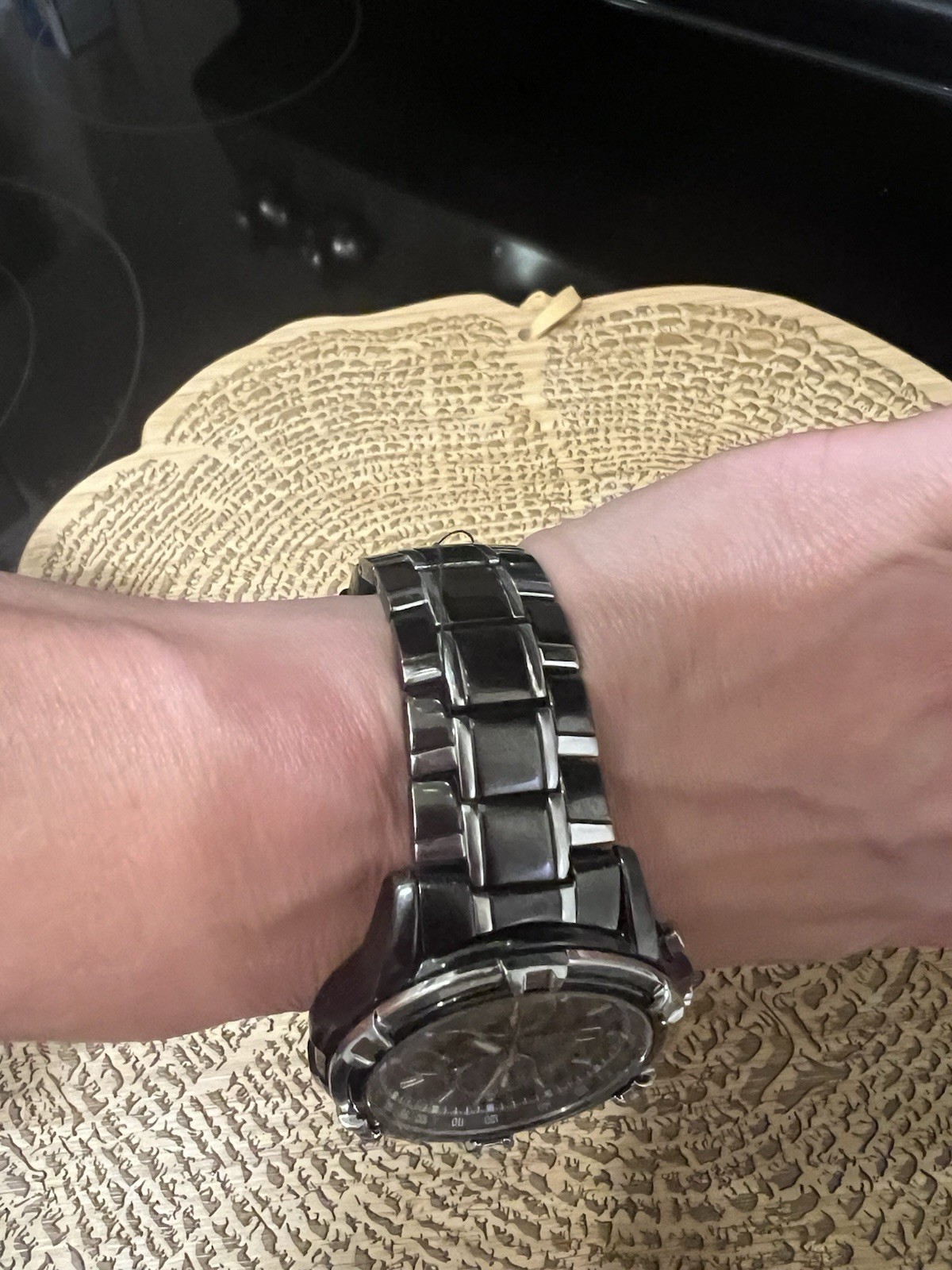 Seiko Solar Chronograph Watch Black Dial Date Alarm SSC143 New In Box