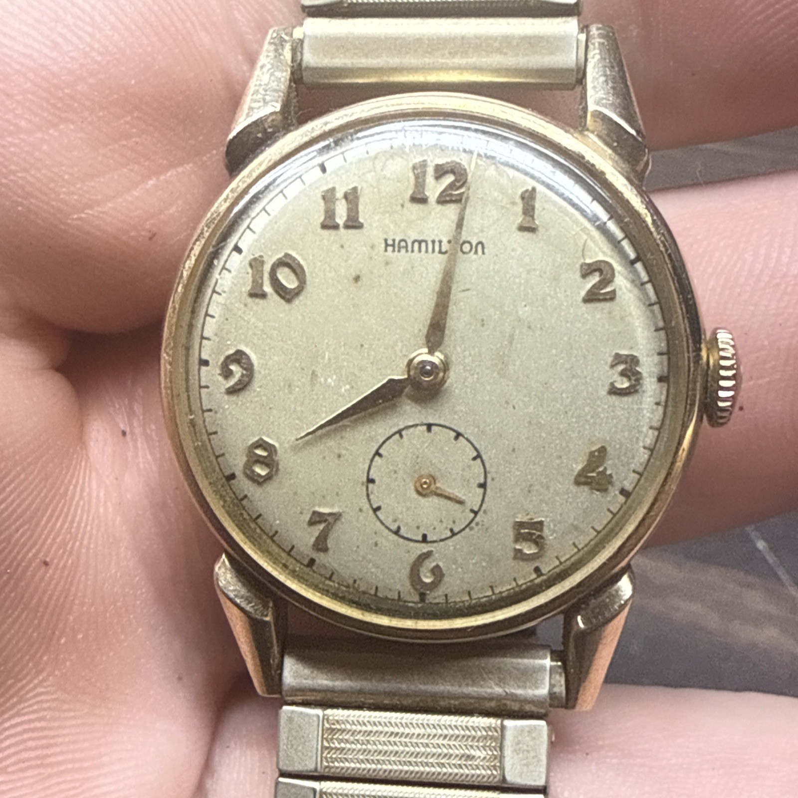 Hamilton Cal 747 Men’s 10kGF 17j Manual Wind Watch Parts Or Repair