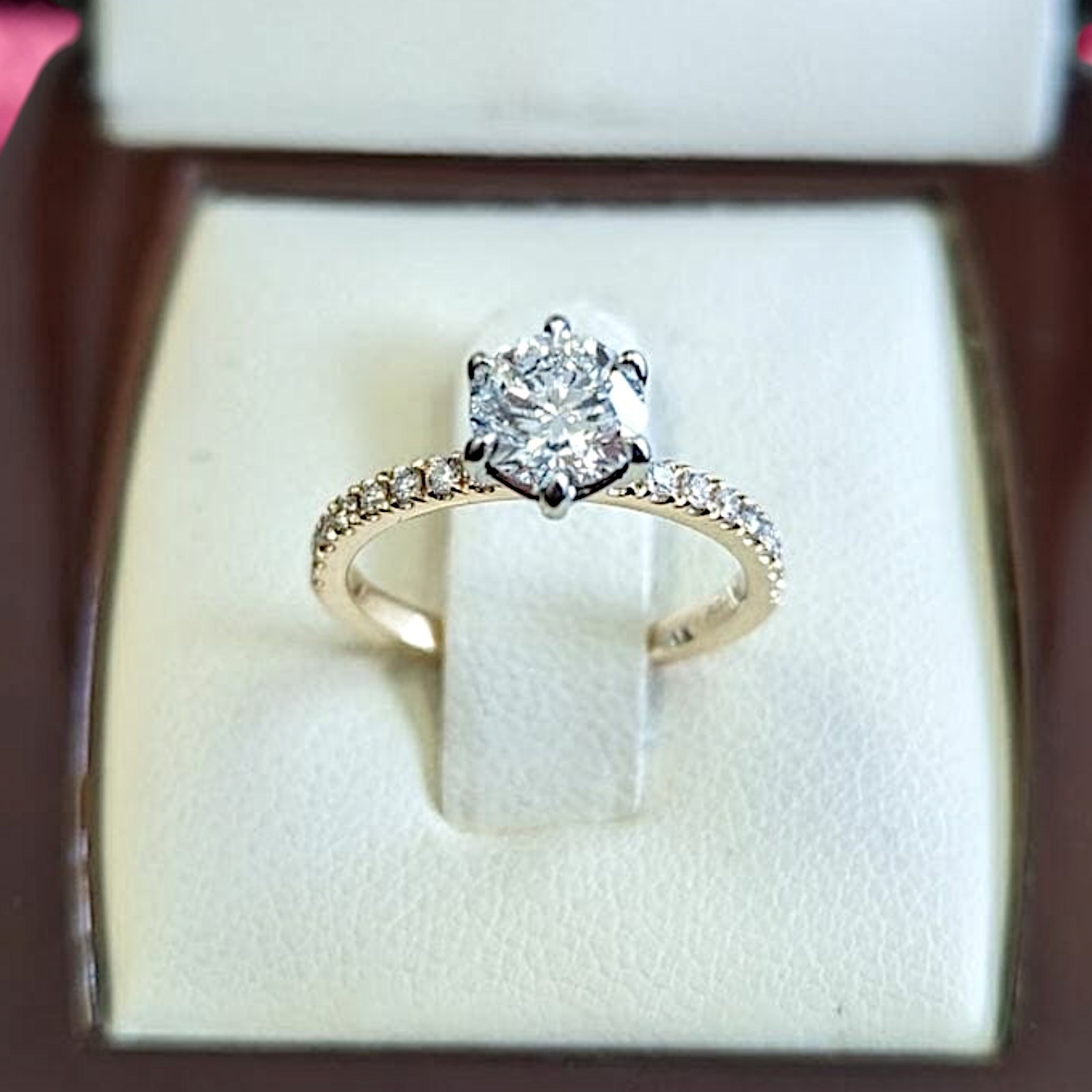 2.25 Ct Round Cut IGI Lab Grown Diamond Wedding Ring 14k Multi-Tone Gold F VVS2