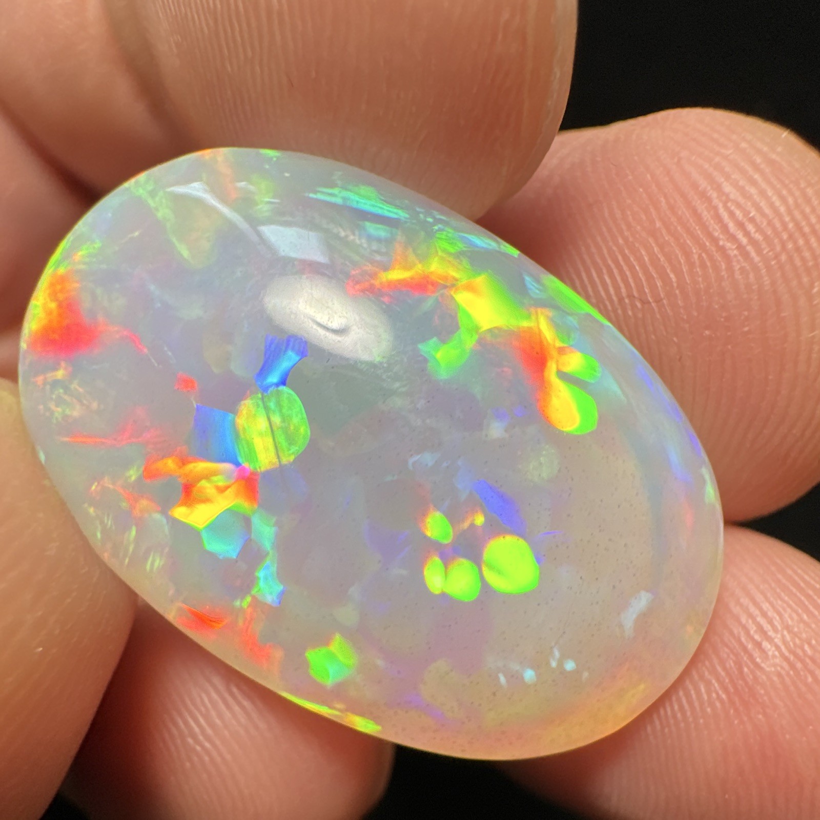 Oval Polished Opal Cabochon Loose Gemstone Multicolor Opalescence 1pc