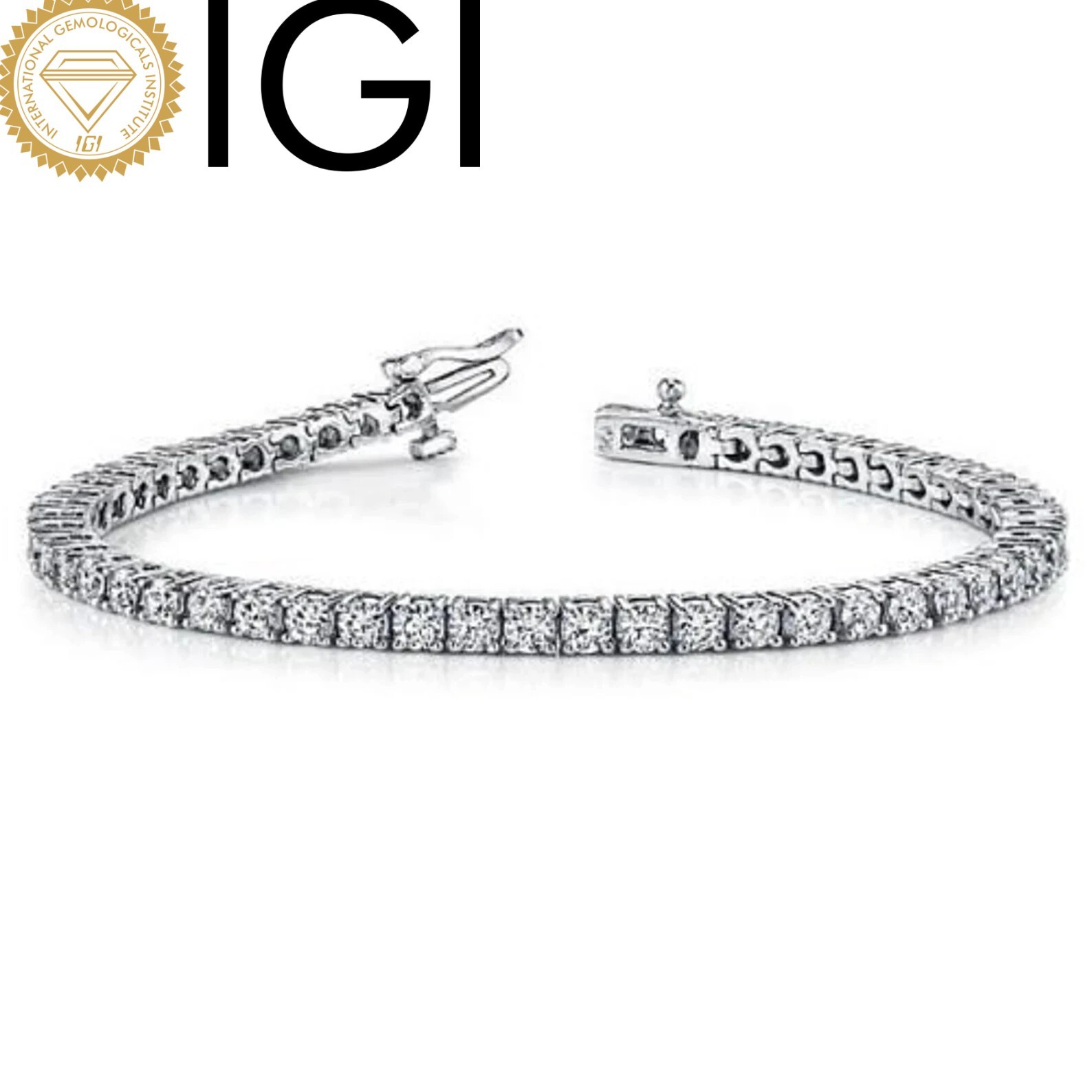 Round 5.50Ct Round Cut Natural Diamond Women’s Tennis Bracelet 14K White Gold