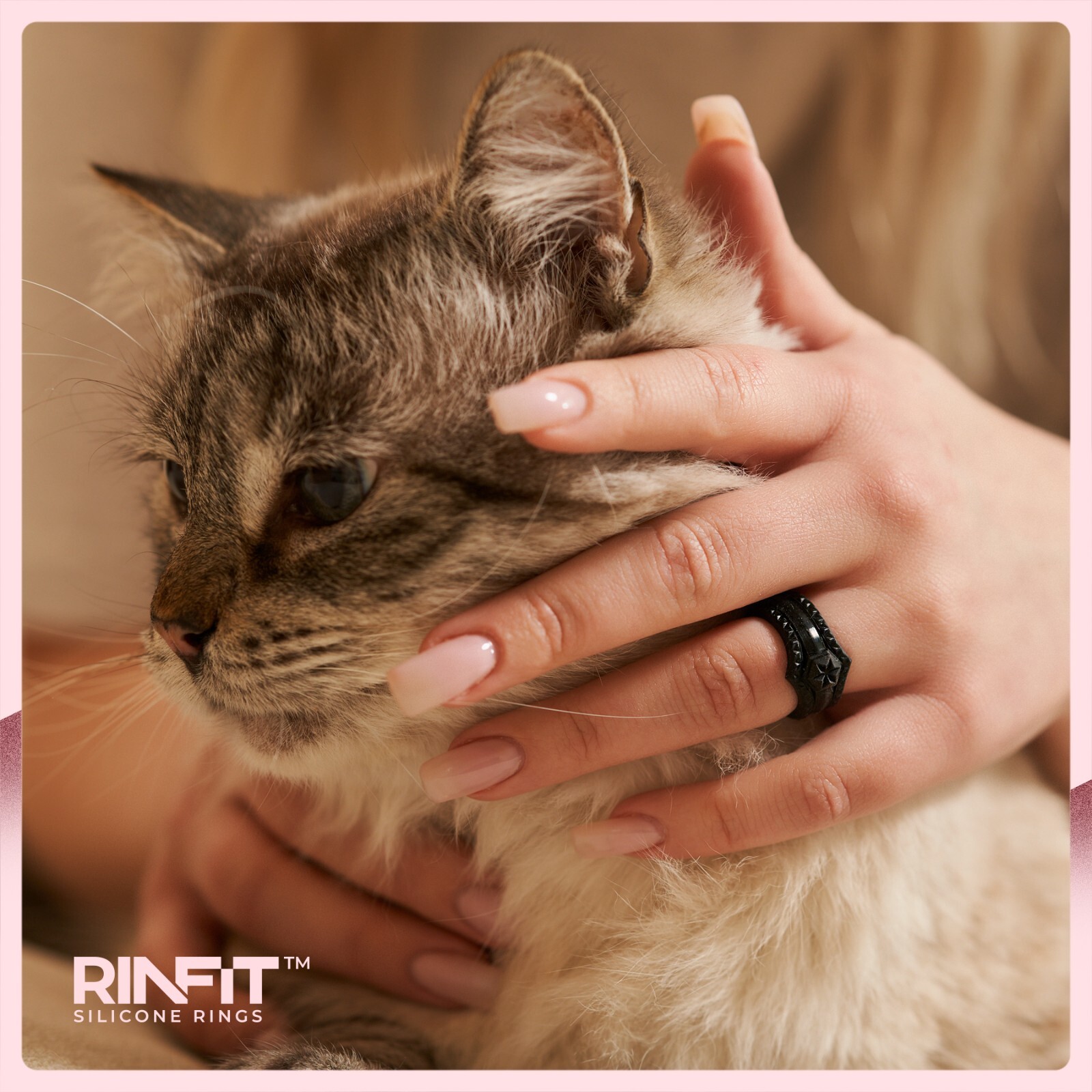 Silicone Wedding Rings for Women by Rinfit. 3 Rings Set Metallic Colors