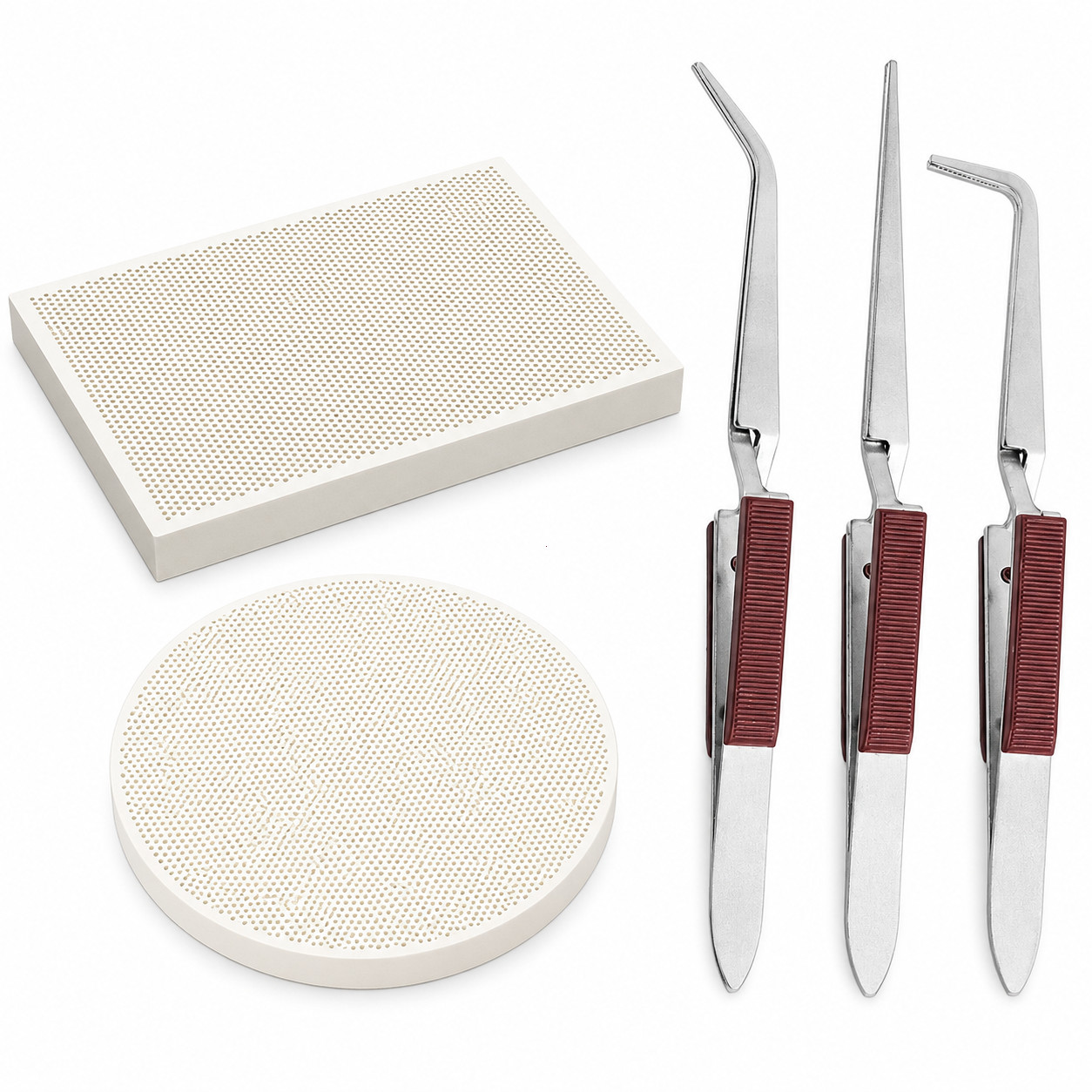 Tooltos 5Pcs Jewelry Soldering Kit | 2 Honeycomb Boards 3 Reverse Tweezers