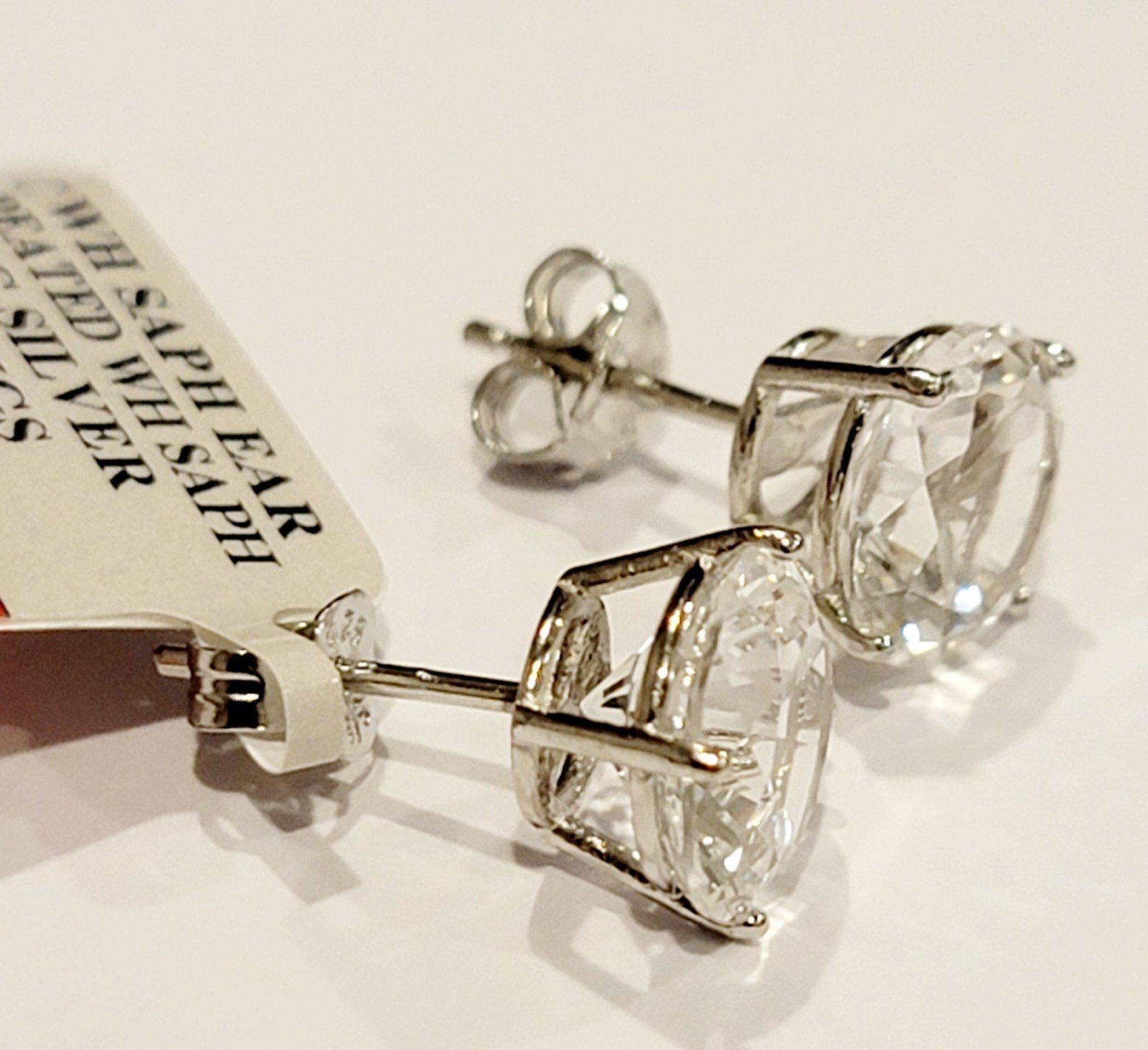 2.5ct. Lab-Created White Sapphire Round Stud Earrings Sterling Silver 925 NWT