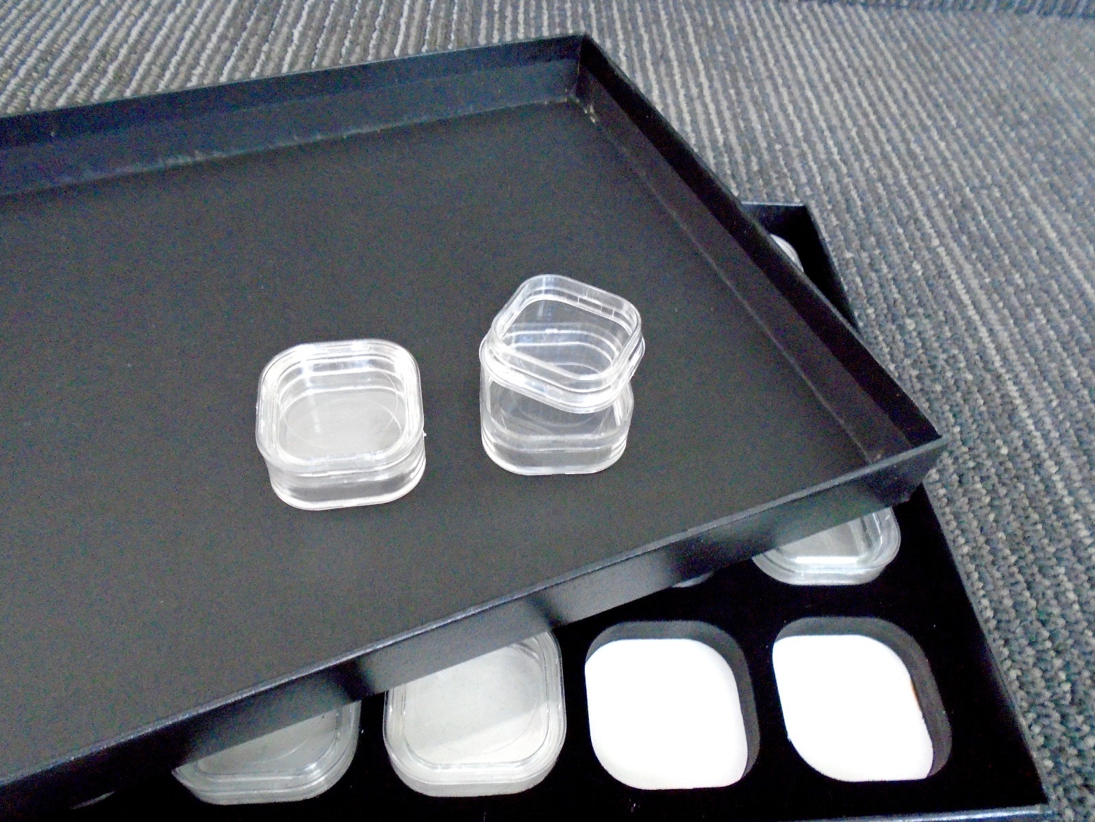 Jewelry Display Square Jar Tray Gemstones Beads Plus Gemstone Guide Book