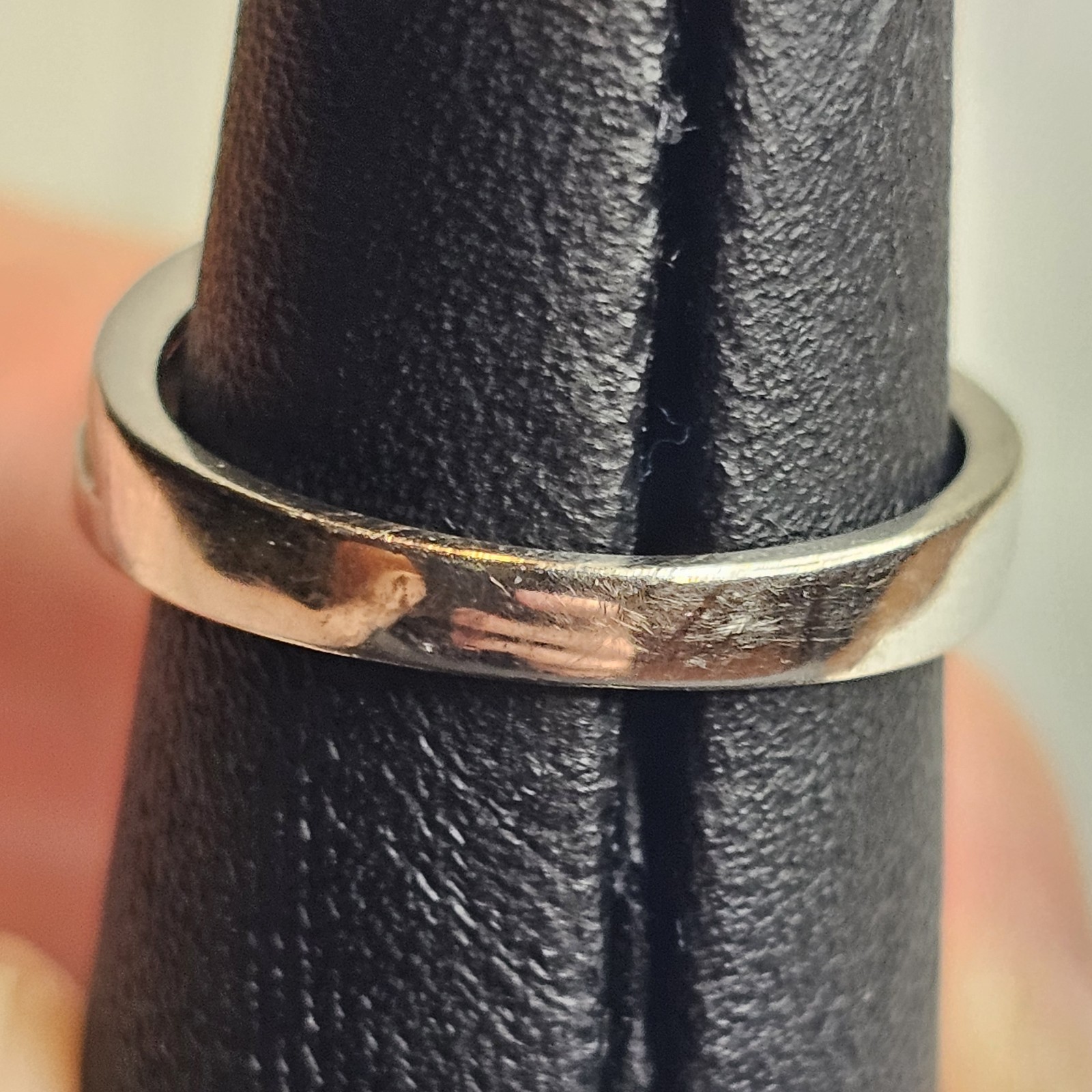 14K White Gold Amethyst Diamond Opal Inlay Ring Designer Style Estate Sz 6.25