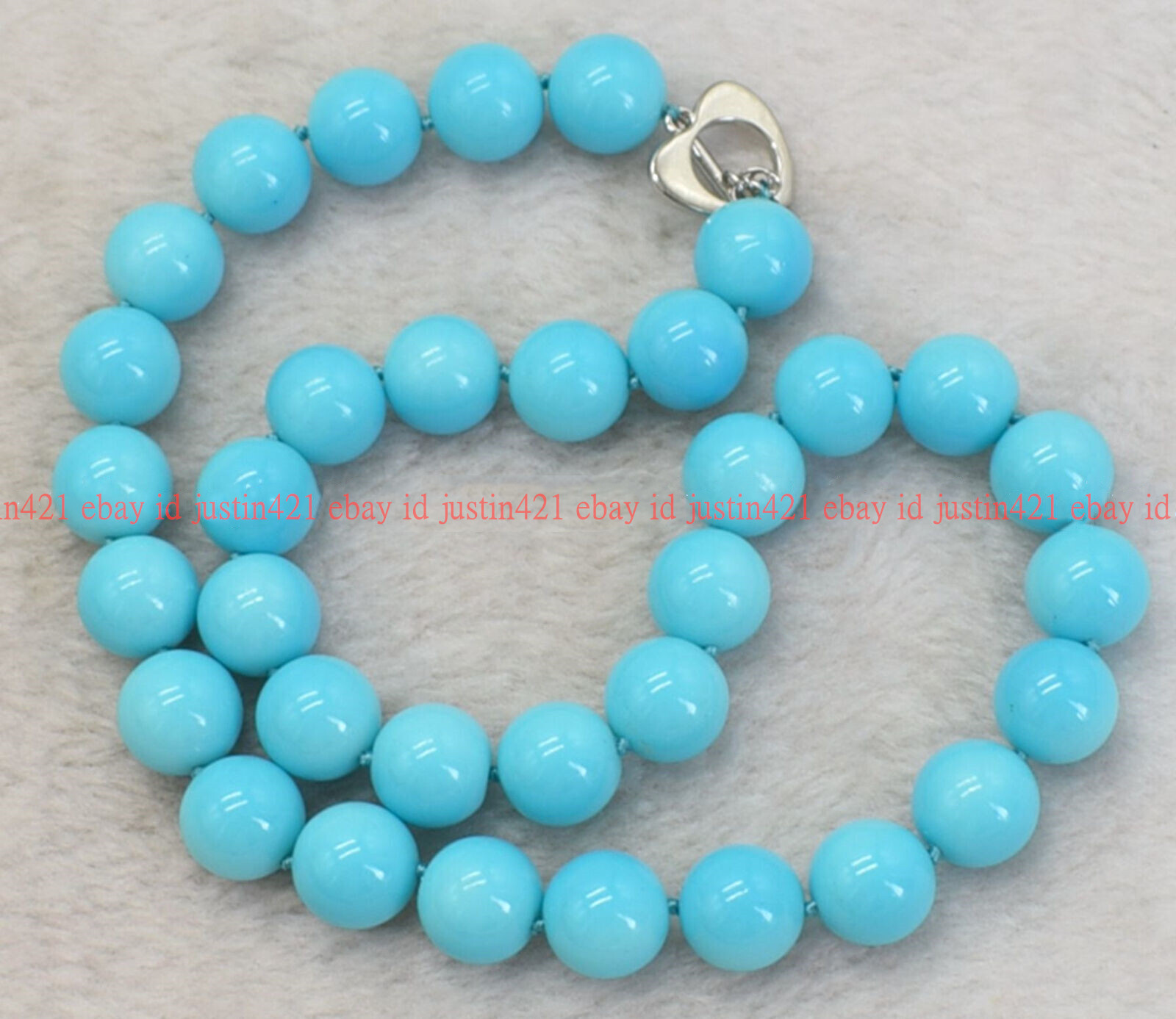 Genuine 8/10/12mm Natural Blue South Sea Shell Pearl Round Beads Necklace AAA+