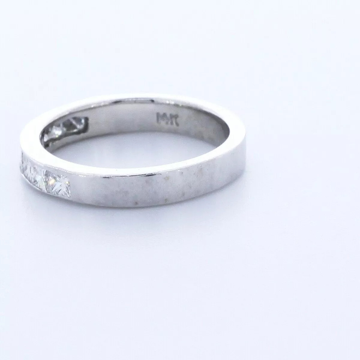 Classic Wedding Band 14K White Gold 1.60 Carat Princess Lab-Grown Diamond D VVS1