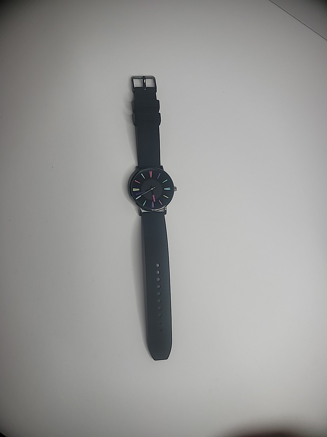 Wristwatch Womens Mens Black Pink Blue Black Band New Battery
