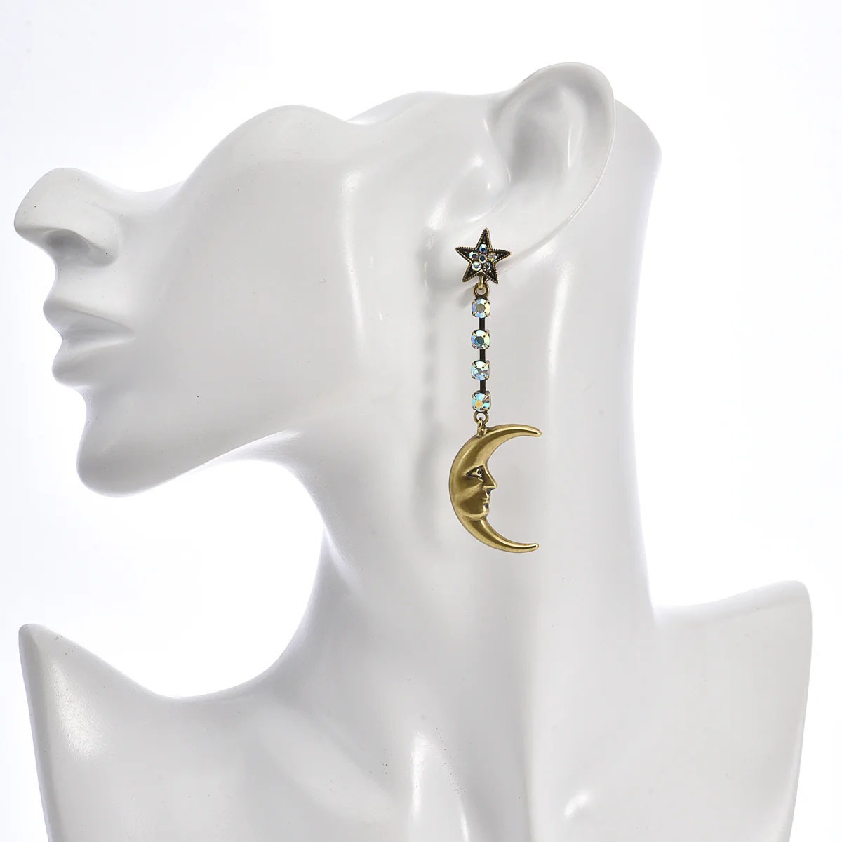 Kirks Folly Moon Magic Pierced Earrings brass ox