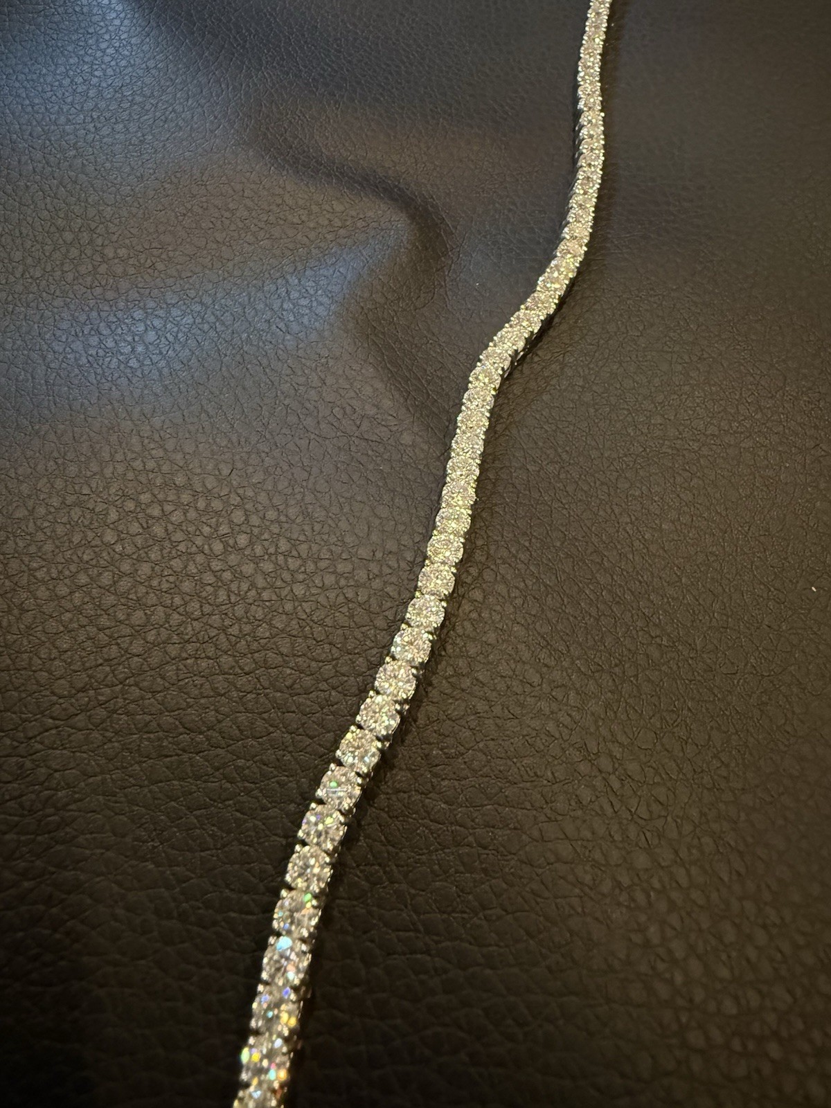 24-inch 925 Sterling Silver Moissanite Tennis Chain Necklace 6mm for Men Jewelry