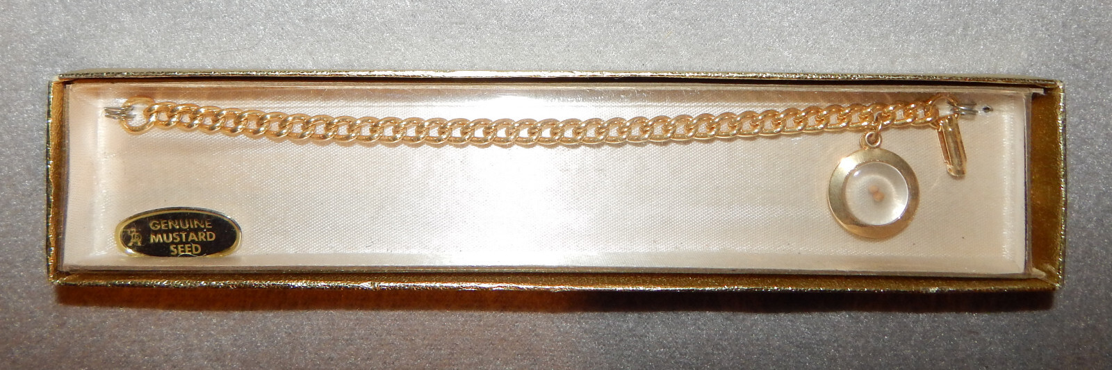 Mustard Seed Bracelet 7″ chain, ‘Gold’ color – New