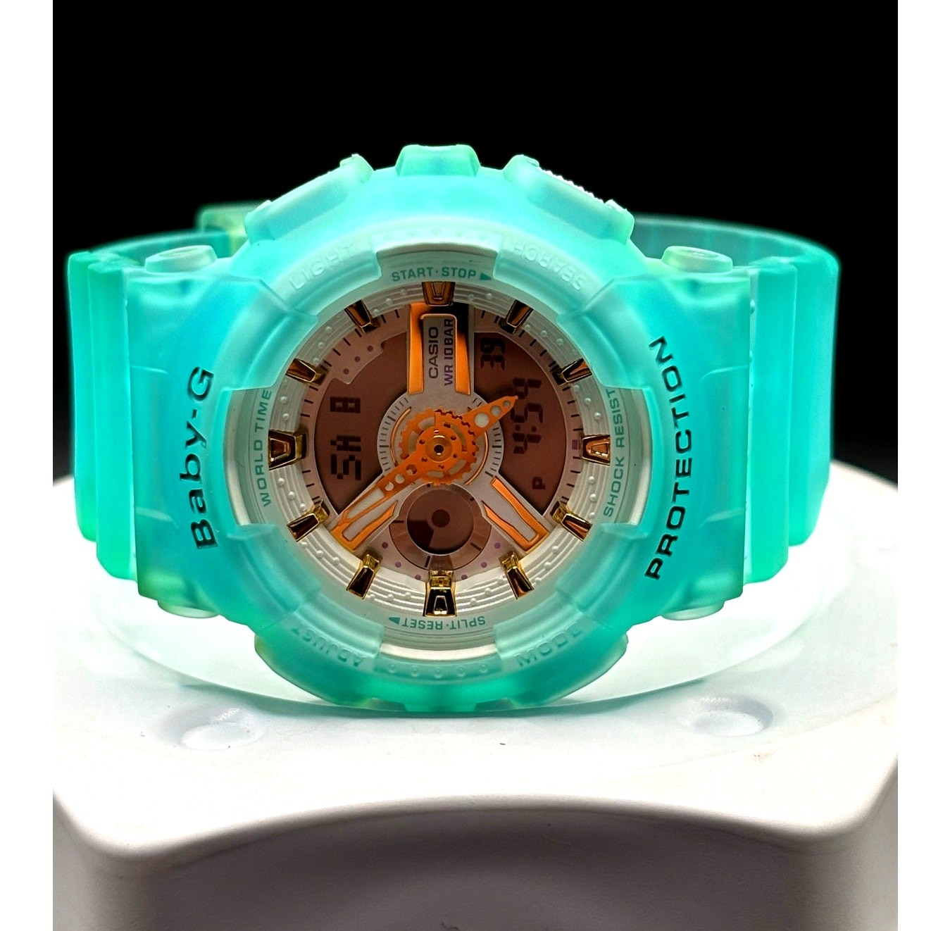 Casio Baby-G BA-110SC-2A Sea Glass Clear Teal Analog Digital Women’s Watch