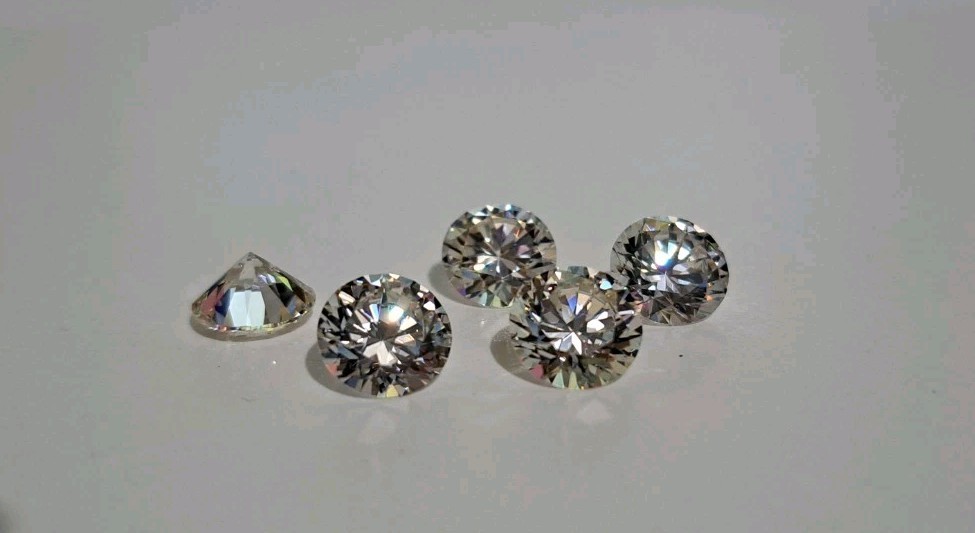 Lot of 5 Round CZ Stones 8.75mm Gemstones