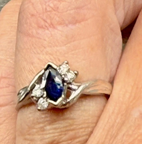 Marquise Sapphire Women’s Ring 14K White Gold
