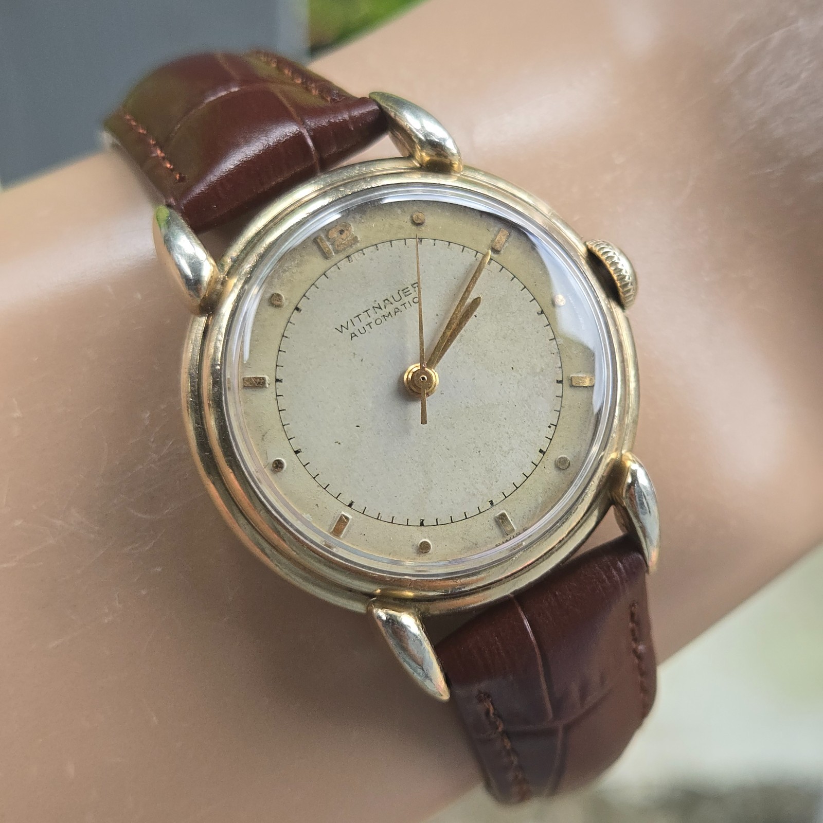Vintage WITTNAUER men’s automatic watch AS 1250 Bumper 10K GF 1940s