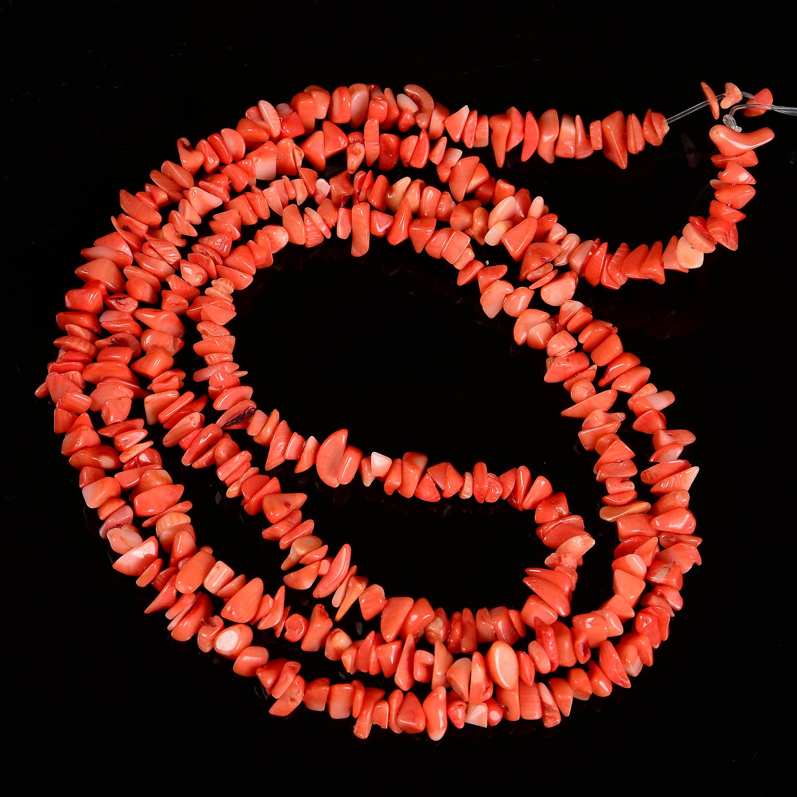 Orange Bamboo Coral Irregular Pebble Nugget Chips Beads Size 5-7mm 34″ Strand