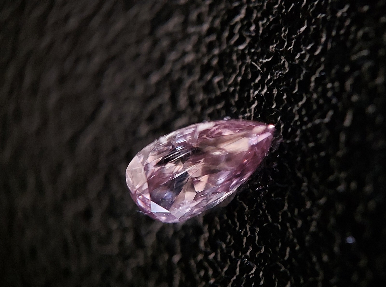 0.11ct AUSTRALIAN FANCY PUTPLISH PINK DIAMOND Pear Shape Clarity SI1 Unique Colo