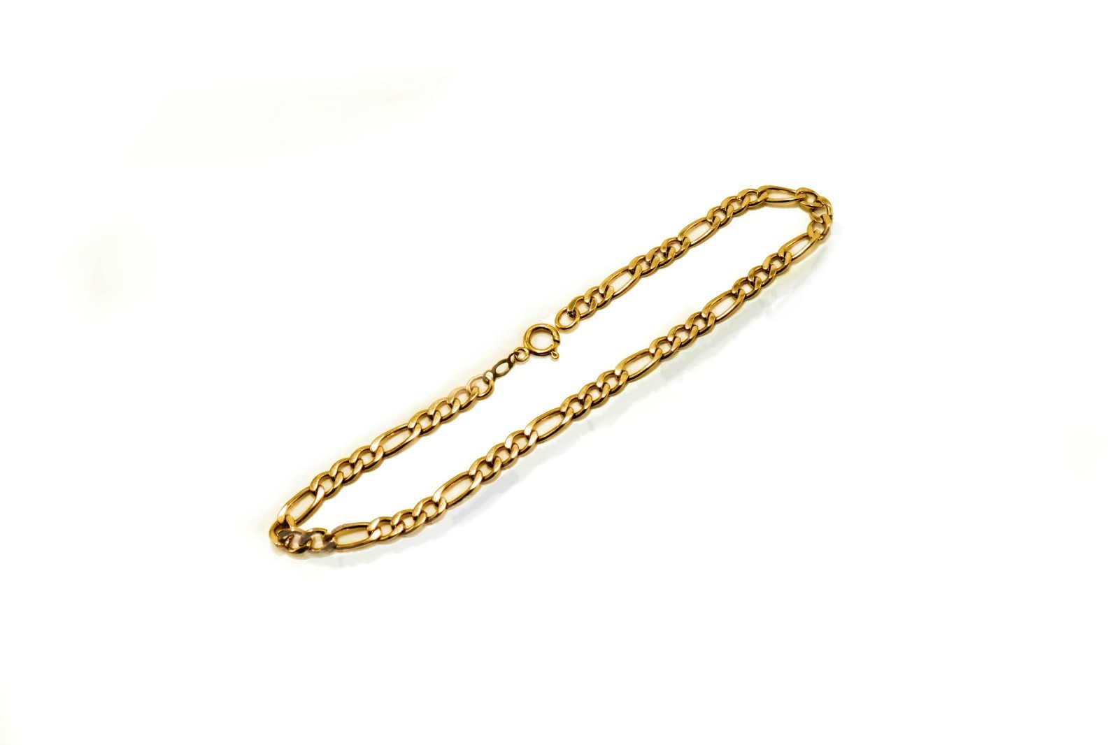 Solid Figaro chain Anklet bracelet Genuine 14K Gold Filled