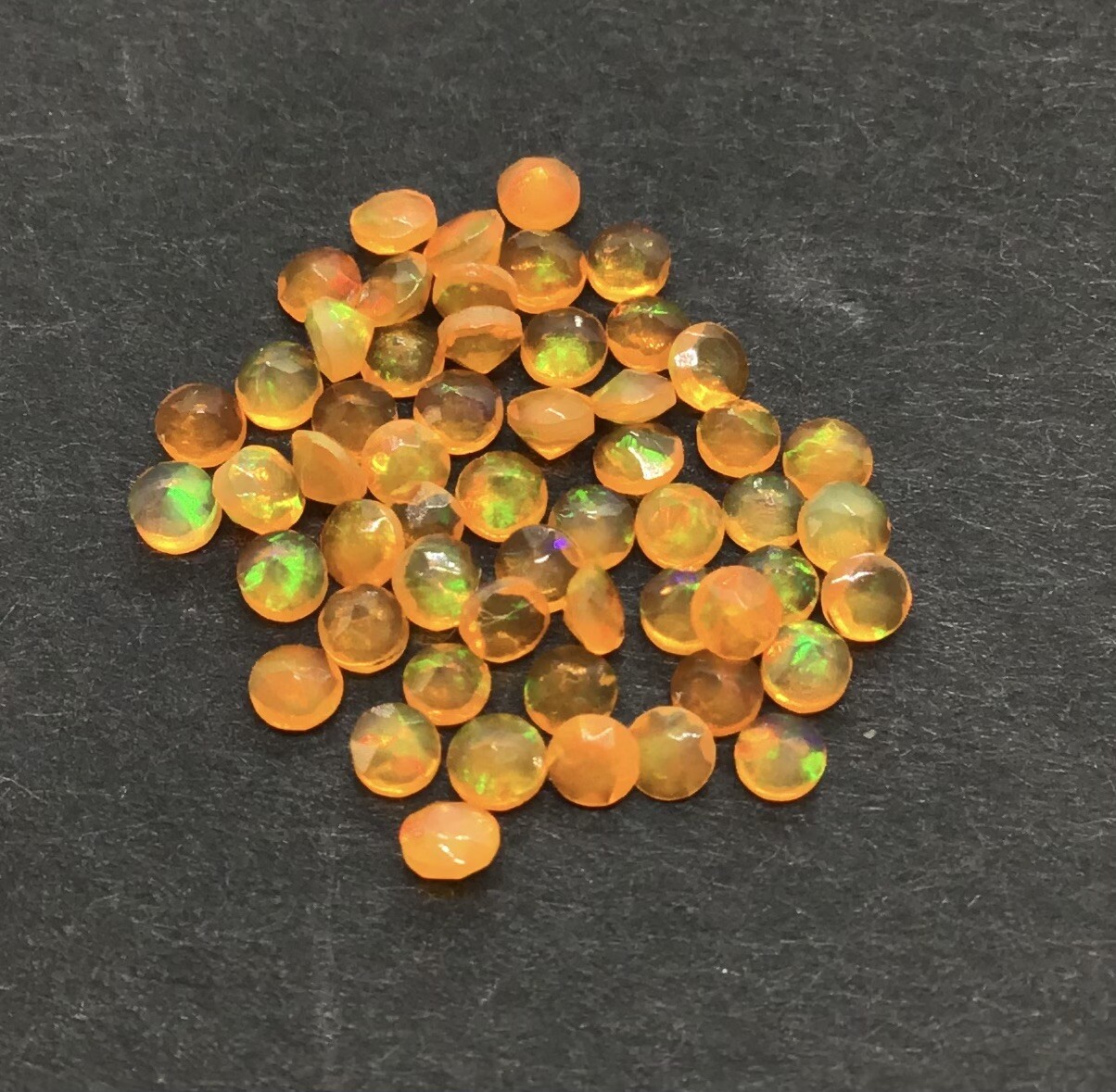 Ethiopian Opal Fire Orange Round Cut AAA Natural Loose Gemstone Assorted Jewelry