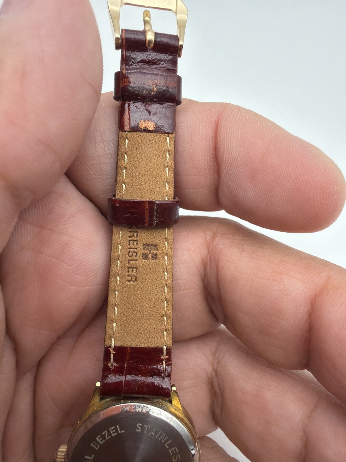 Vintage Unitron Quartz Watch Women Moon Phase Gold Tone Date Analog New Battery
