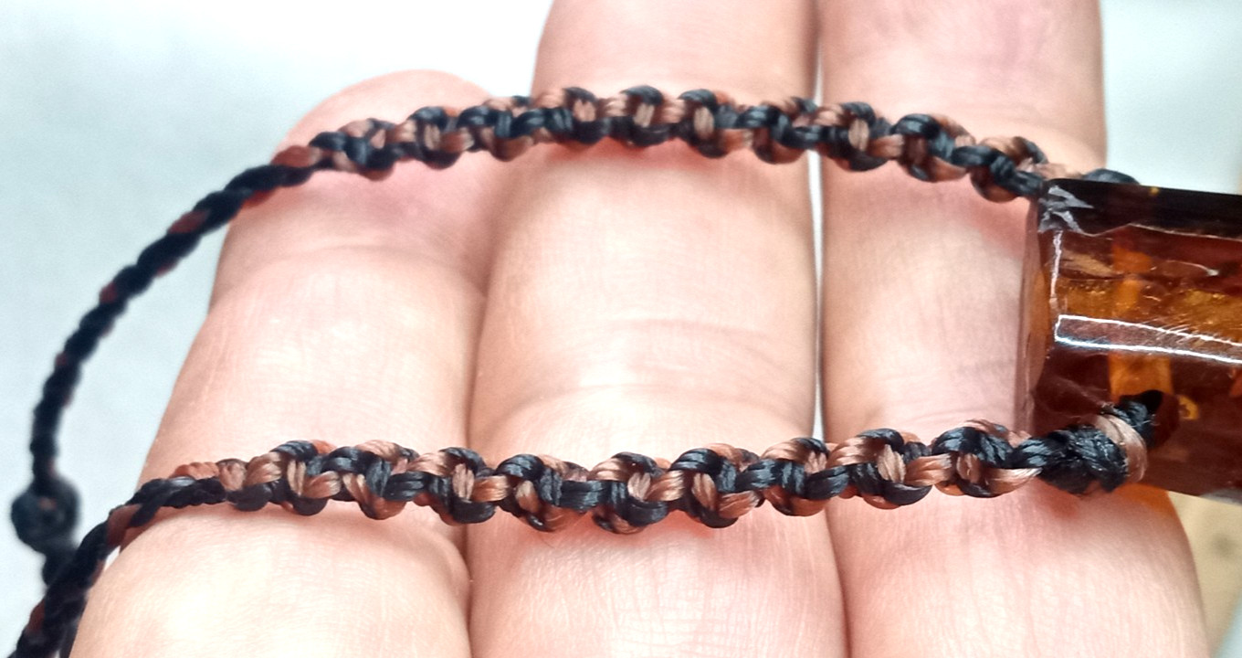 Amber Natural 25 million years old from Mexico adjustable hand braided.