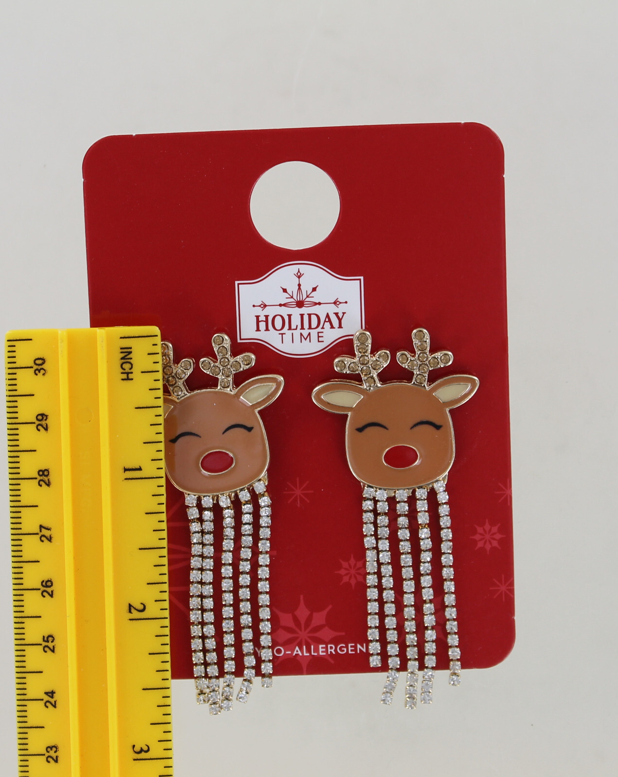 New Holiday Time Earrings – Reindeer Head with Bling