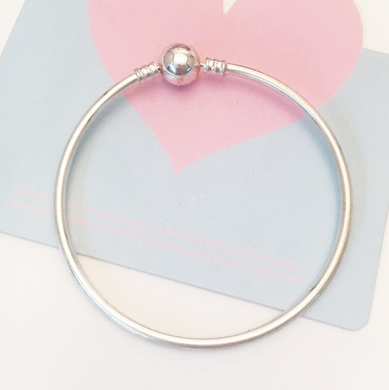 Queenqier 925 Fashion Rose Gold Silver Charm Bangle Bracelet chain Fit Lot beads