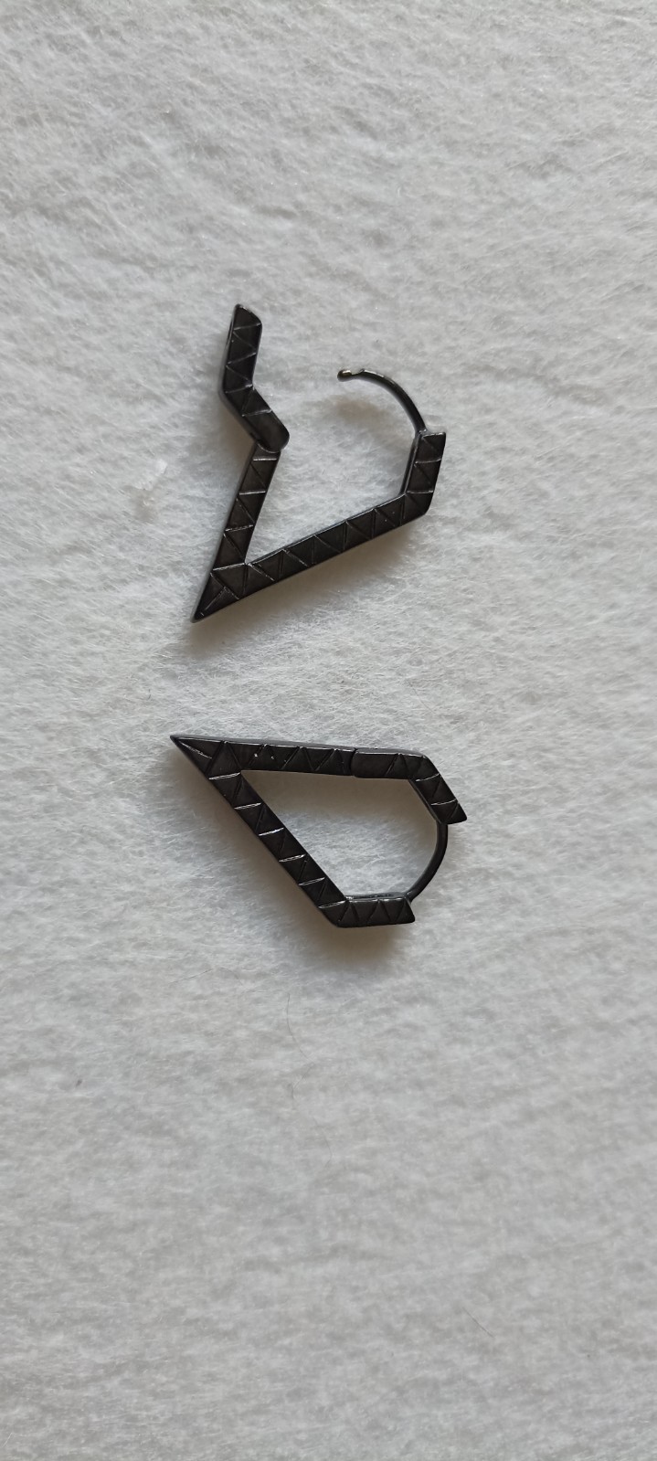 Hypoallergenic Black Triangle Geometric Surgical Steel Dangle Earrings
