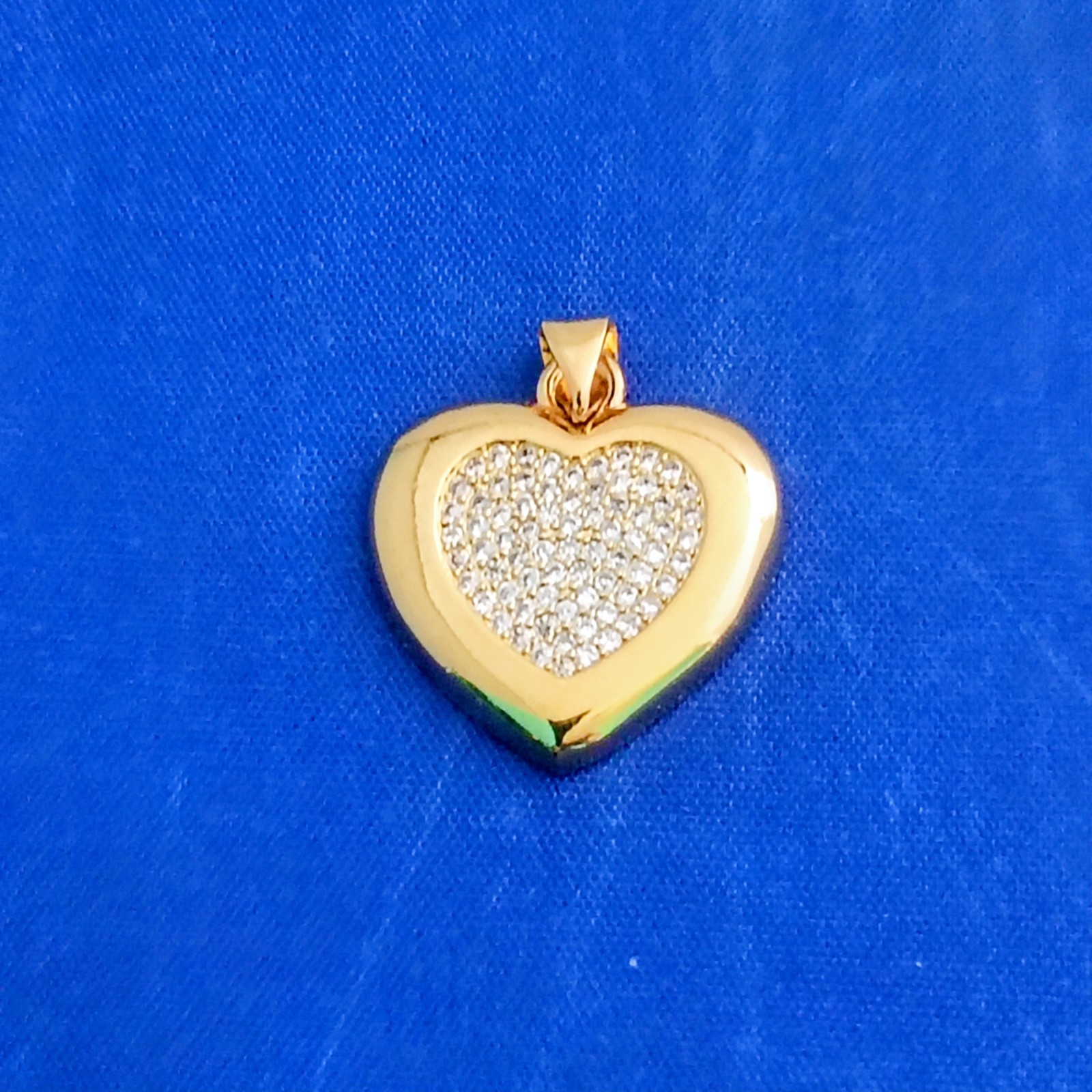 Gold Plated Heart Pendant with multiple simulated diamond CZ’s 24k GP