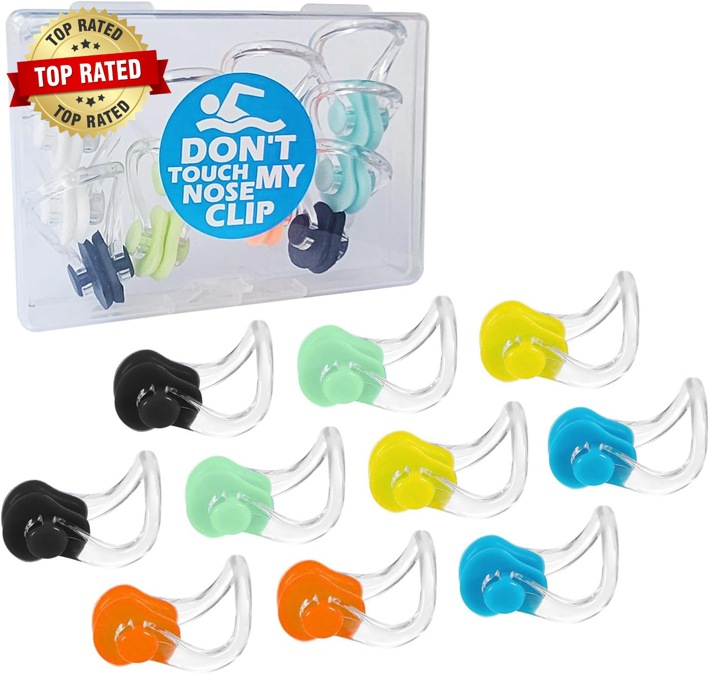 10Pcs Nose Clip for Swimming Nose Plugs for Kids and Adults Multi-Color
