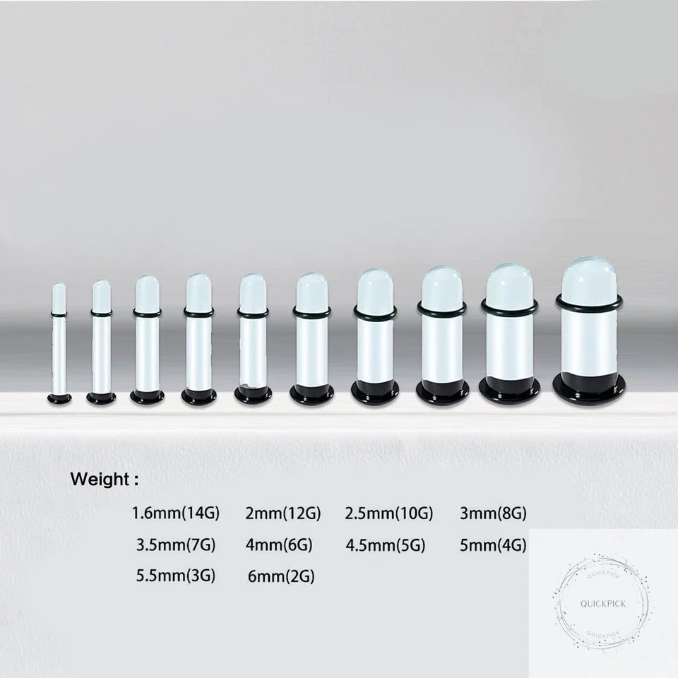 20pcs Glass Ear Stretching Kit,Dead Stretching Kit,Single Flare Glass Plugs with