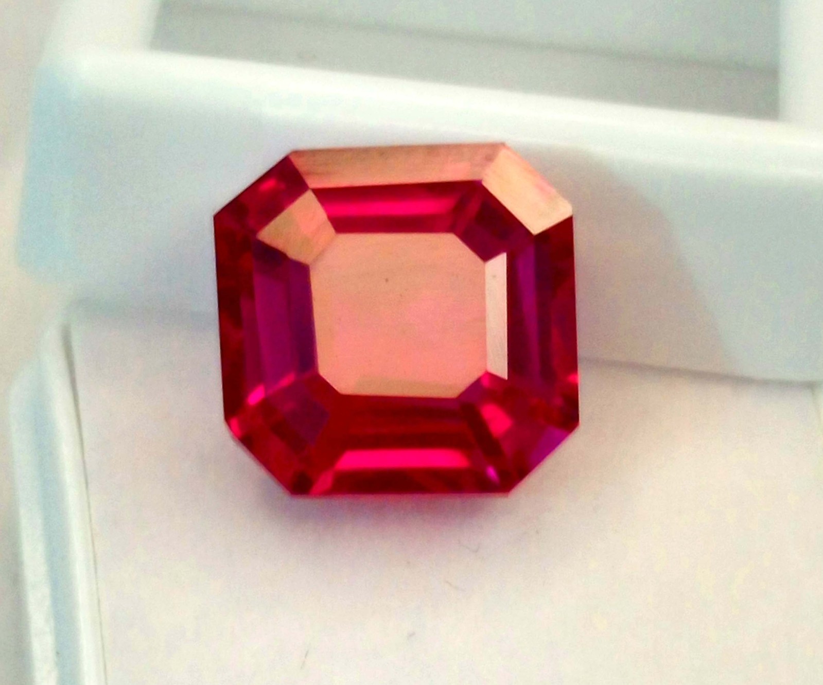 Natural Dark Pink Ruby 12-14 Ct Asscher Cut Burma Certified Loose Gemstone RK276