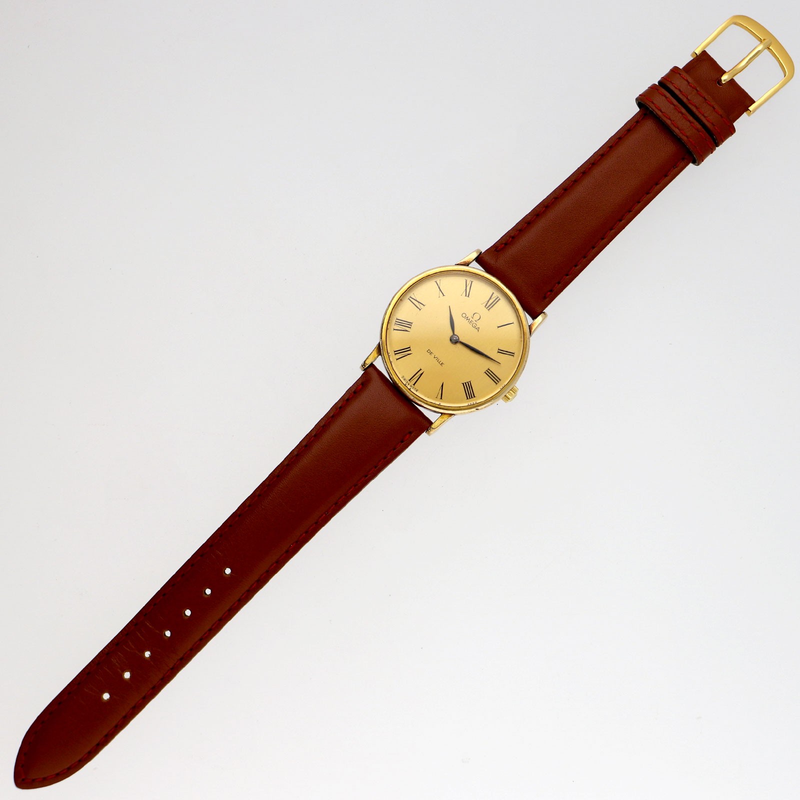 OMEGA 111.14 De Ville gold Dial Manual Gold Filled Stainless Steel leather