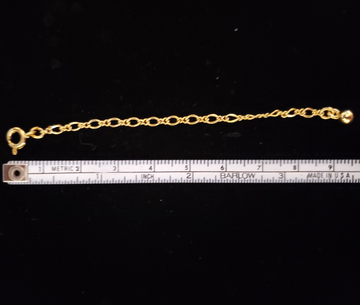 Vintage Gold Tone Thin Figaro Chain necklace Extender (3.75 in) Gift Women’s