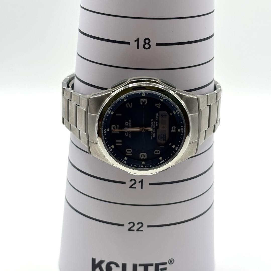 Excellent condition Casio radio-controlled solar watch WVA-M600 navy