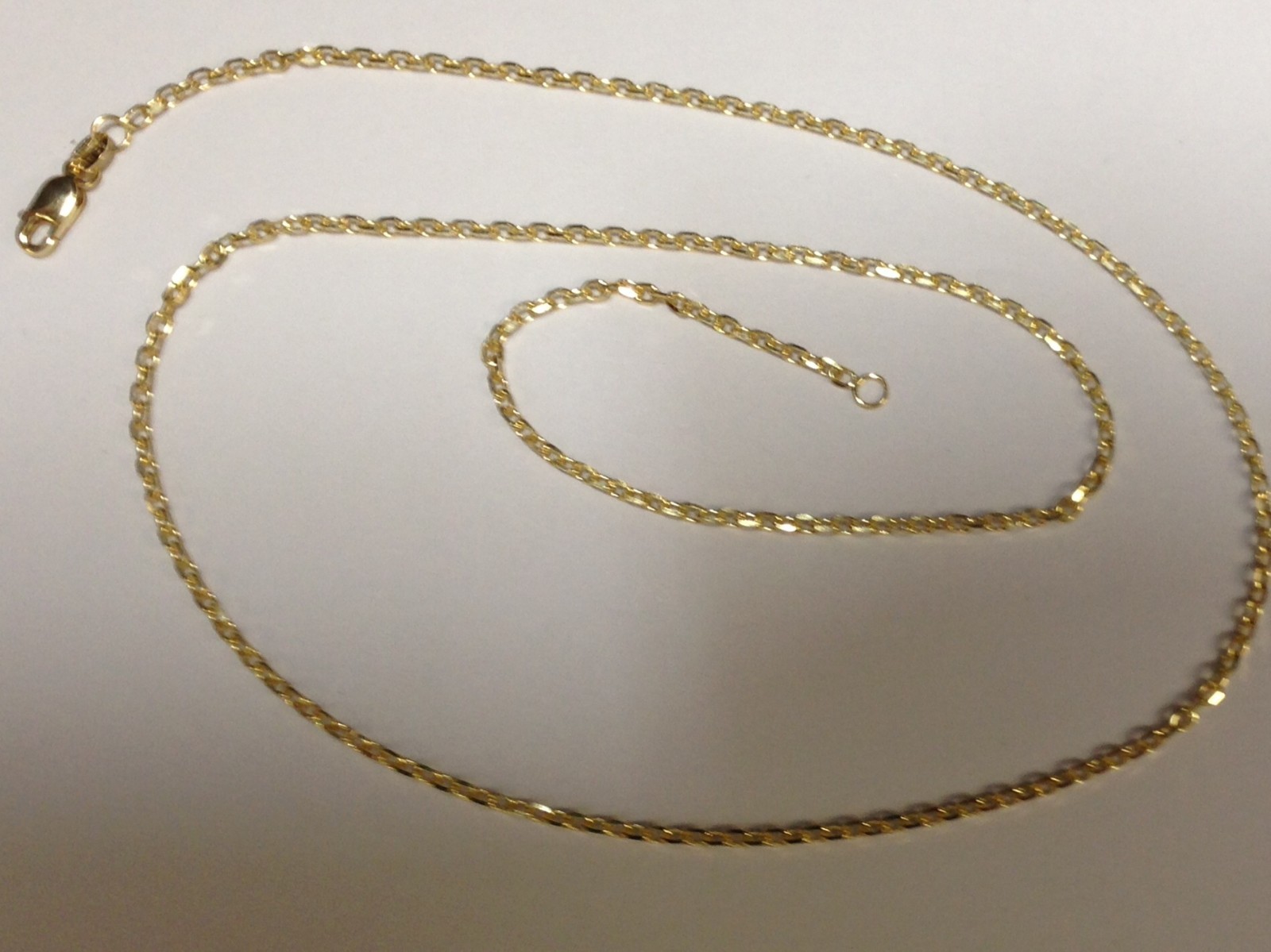 14k Yellow Gold 18″ Solid Cable Link Pendant Chain/Necklace 1.4 mm 2.3 grams