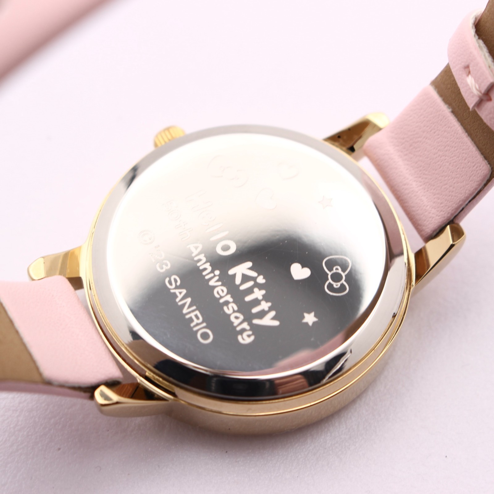 Hello Kitty 50th Anniversary Ladies Watch Pink Gold Quartz w/Box Warranty Japan