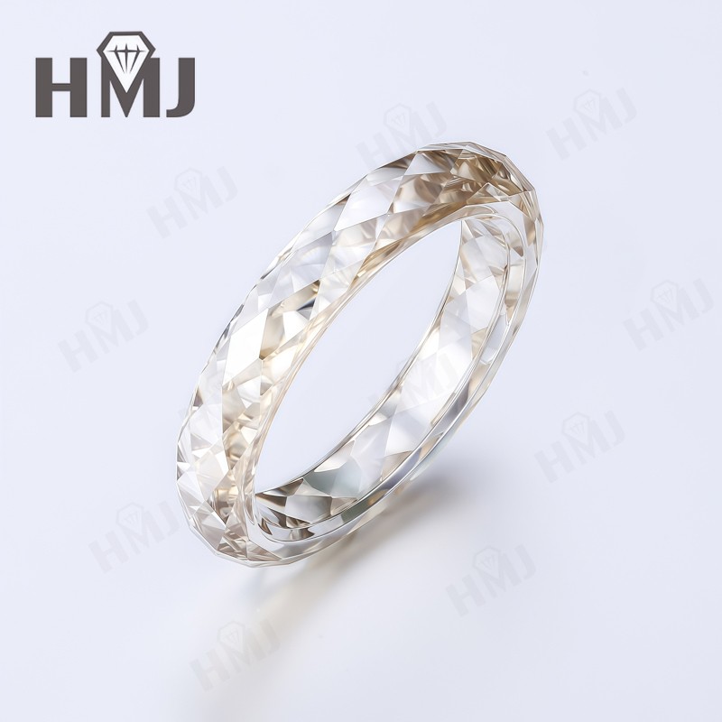 Moissanite Ring VVS1 Champagne Green Round Ring With GRA Jewelry Wedding Charms